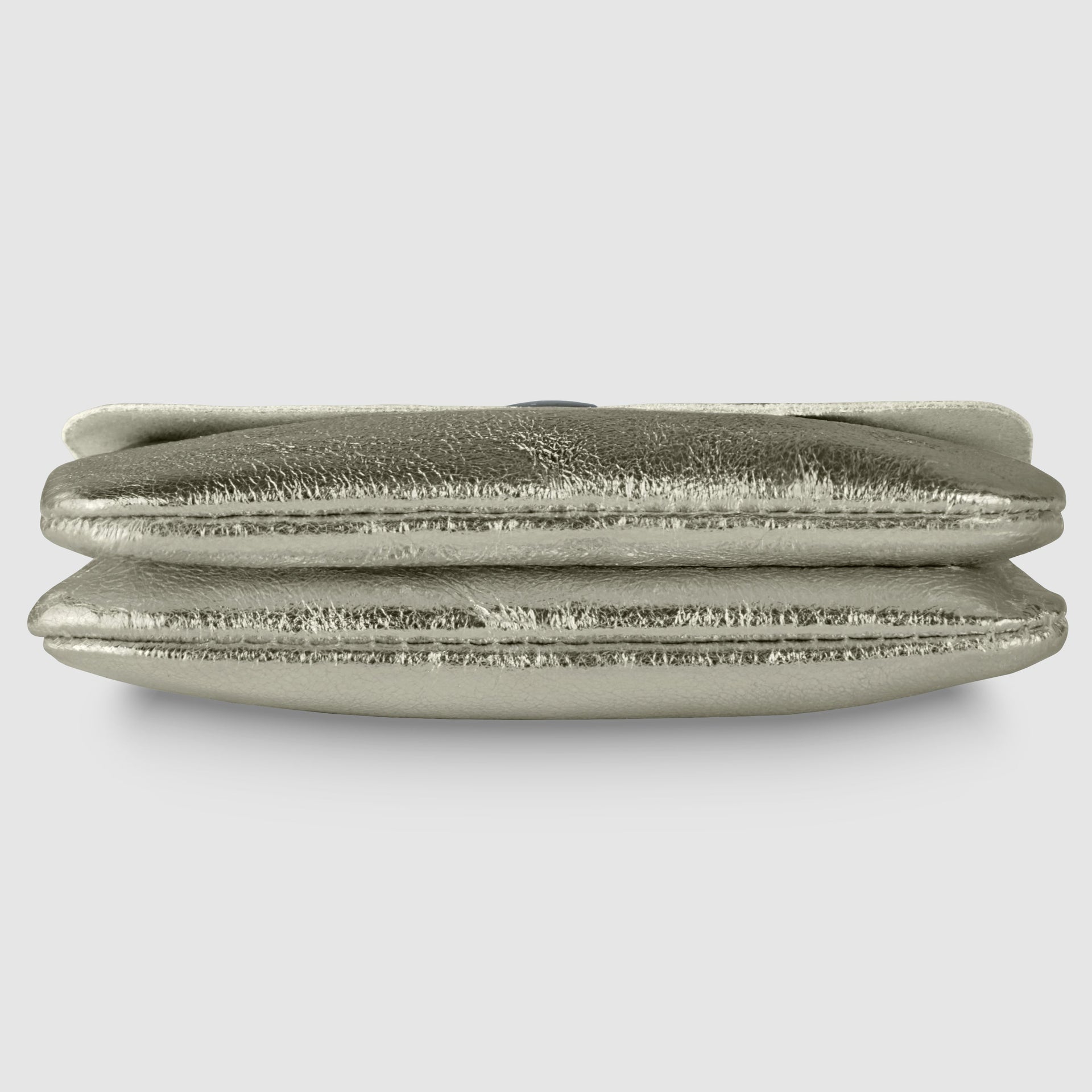 Italian Genuine Metallic Suede Slim Wallet with Zip Coin Pocket