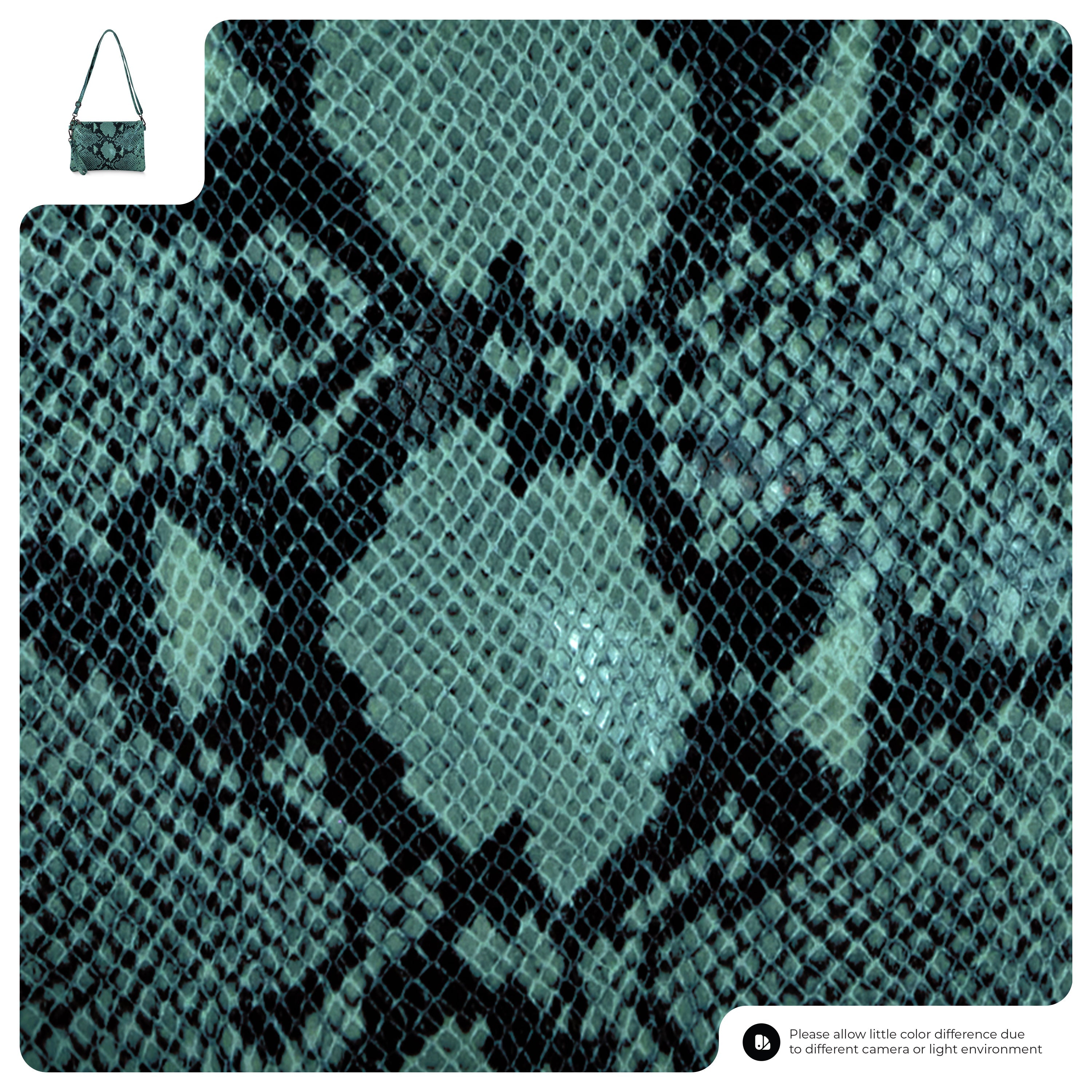 Italian Genuine Python-Print Suede Crossbody Wristlet