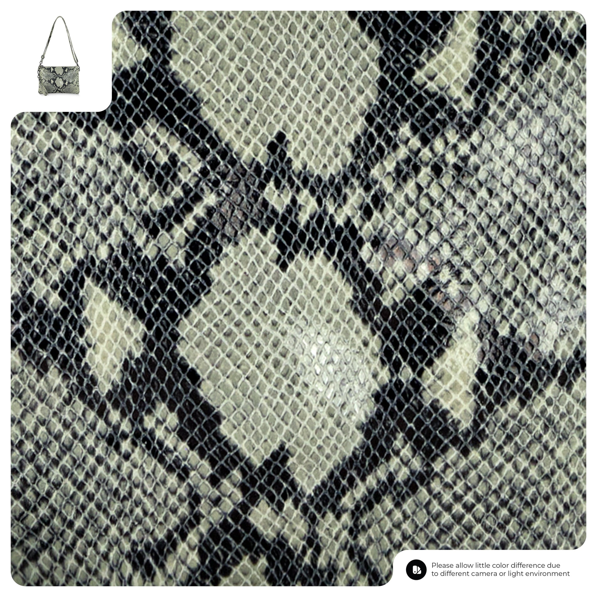 Italian Genuine Python-Print Suede Crossbody Wristlet