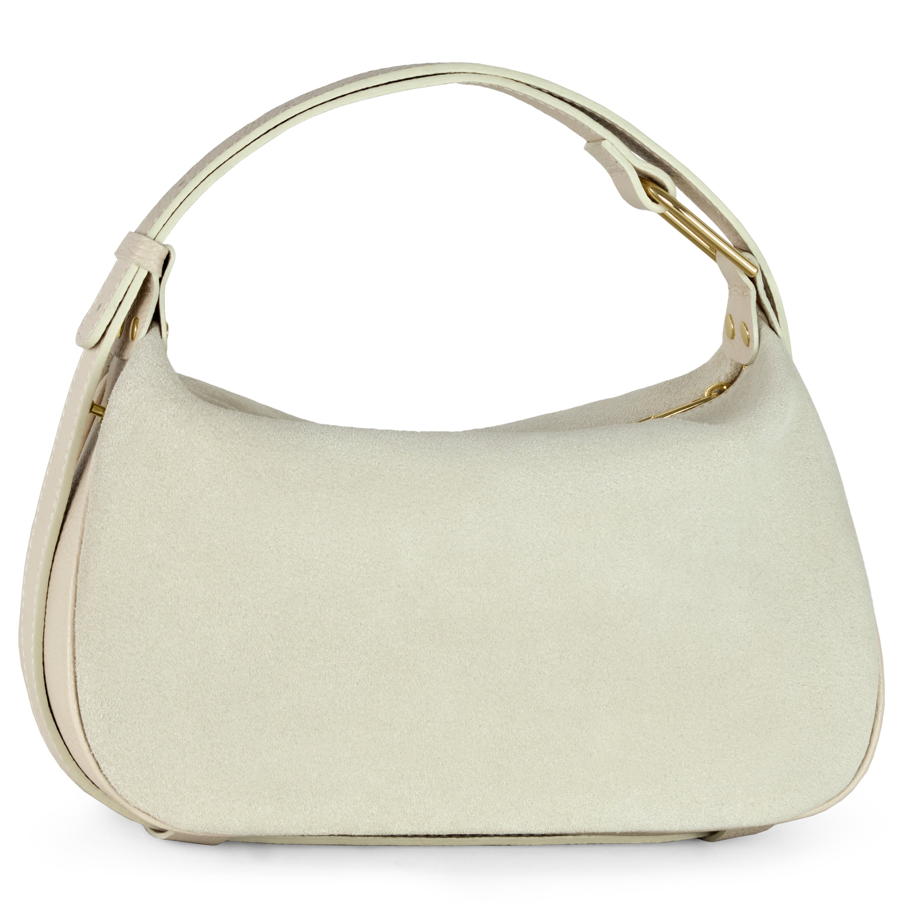 Italian Genuine Suede Compact Rounded Crossbody Shoulder Bag