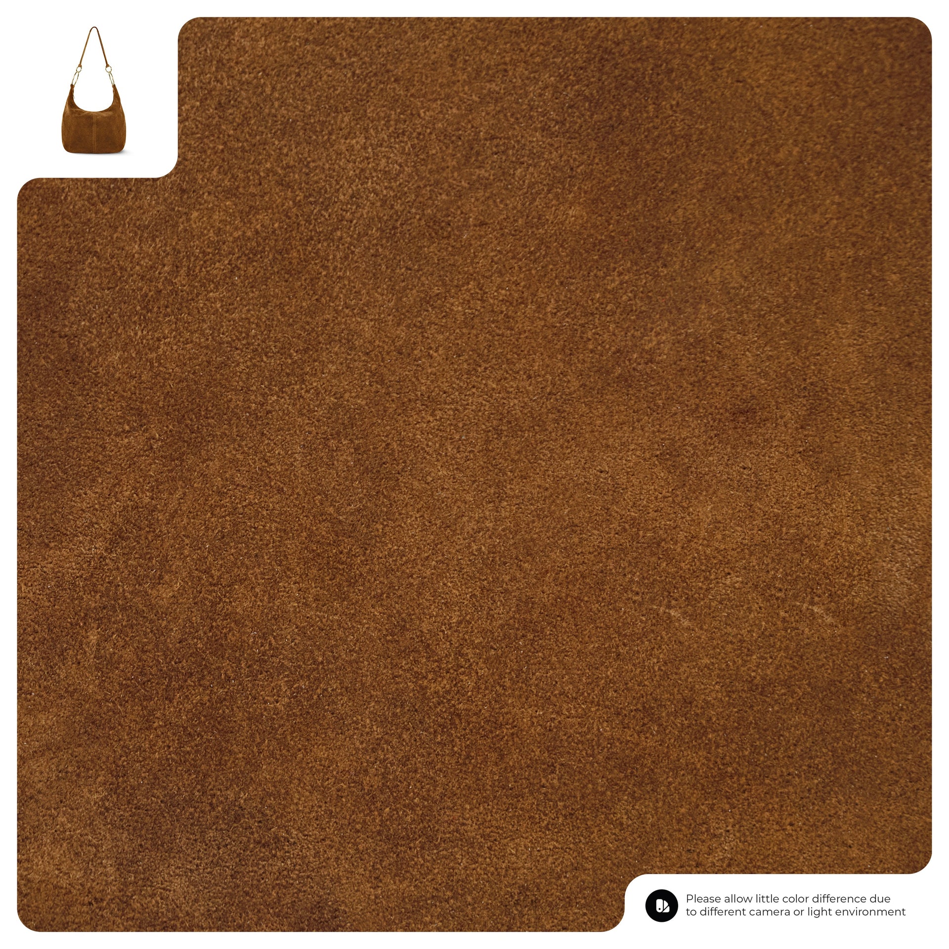 Italian Genuine Suede Slouchy Hobo Bag with Ring Details