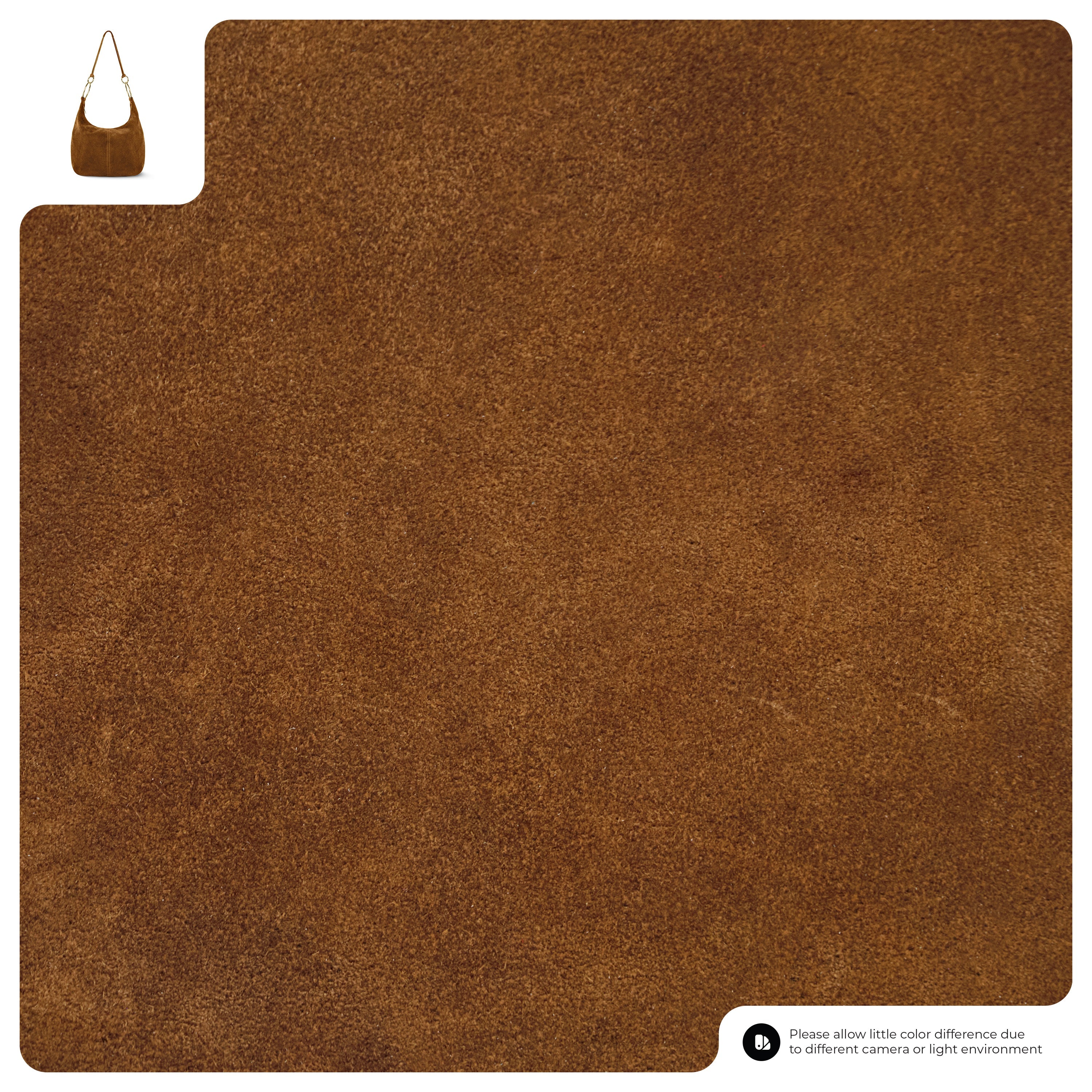 Italian Genuine Suede Slouchy Hobo Bag with Ring Details
