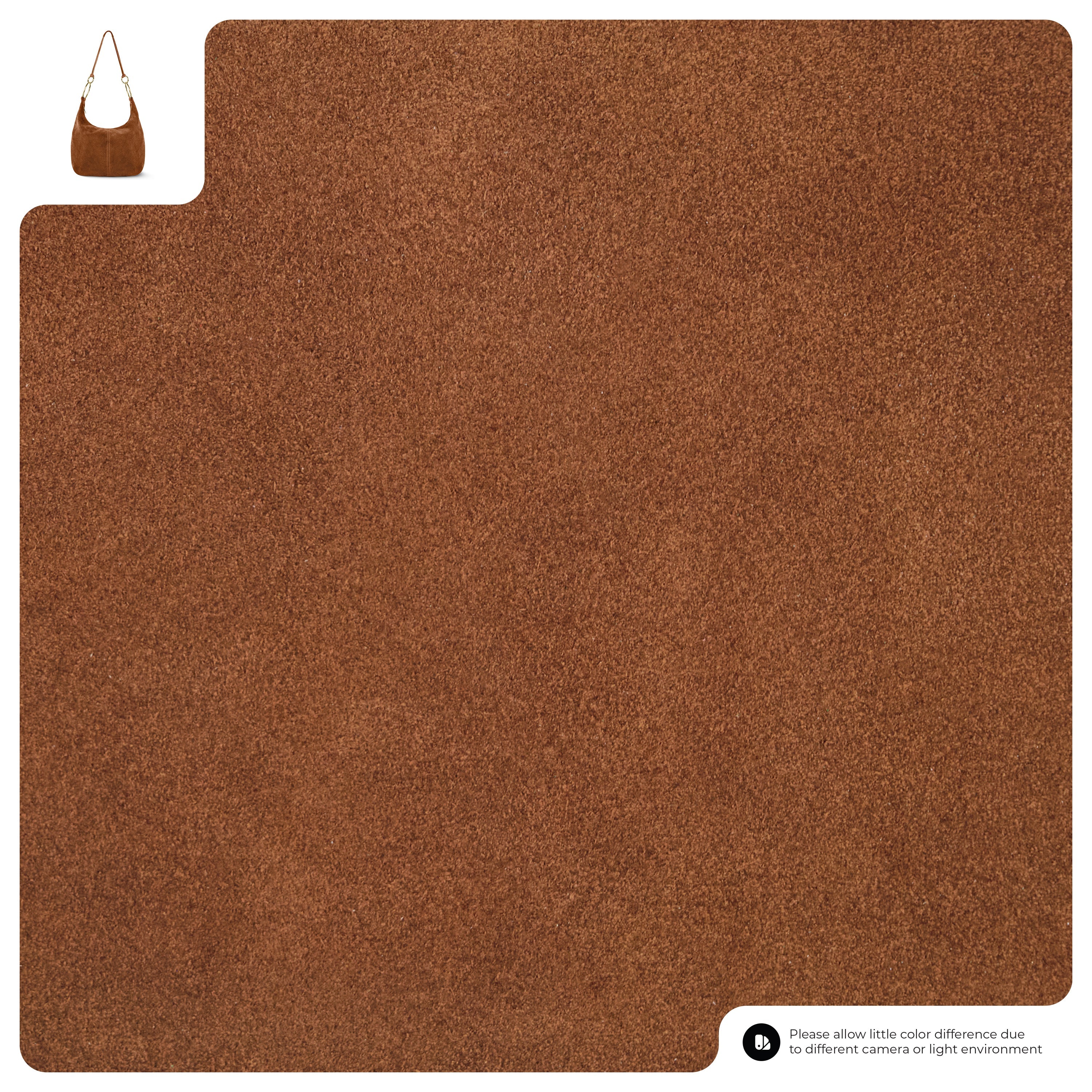 Italian Genuine Suede Slouchy Hobo Bag with Ring Details