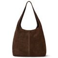 Italian handmade genuine suede slouchy hobo bag in a minimalist style