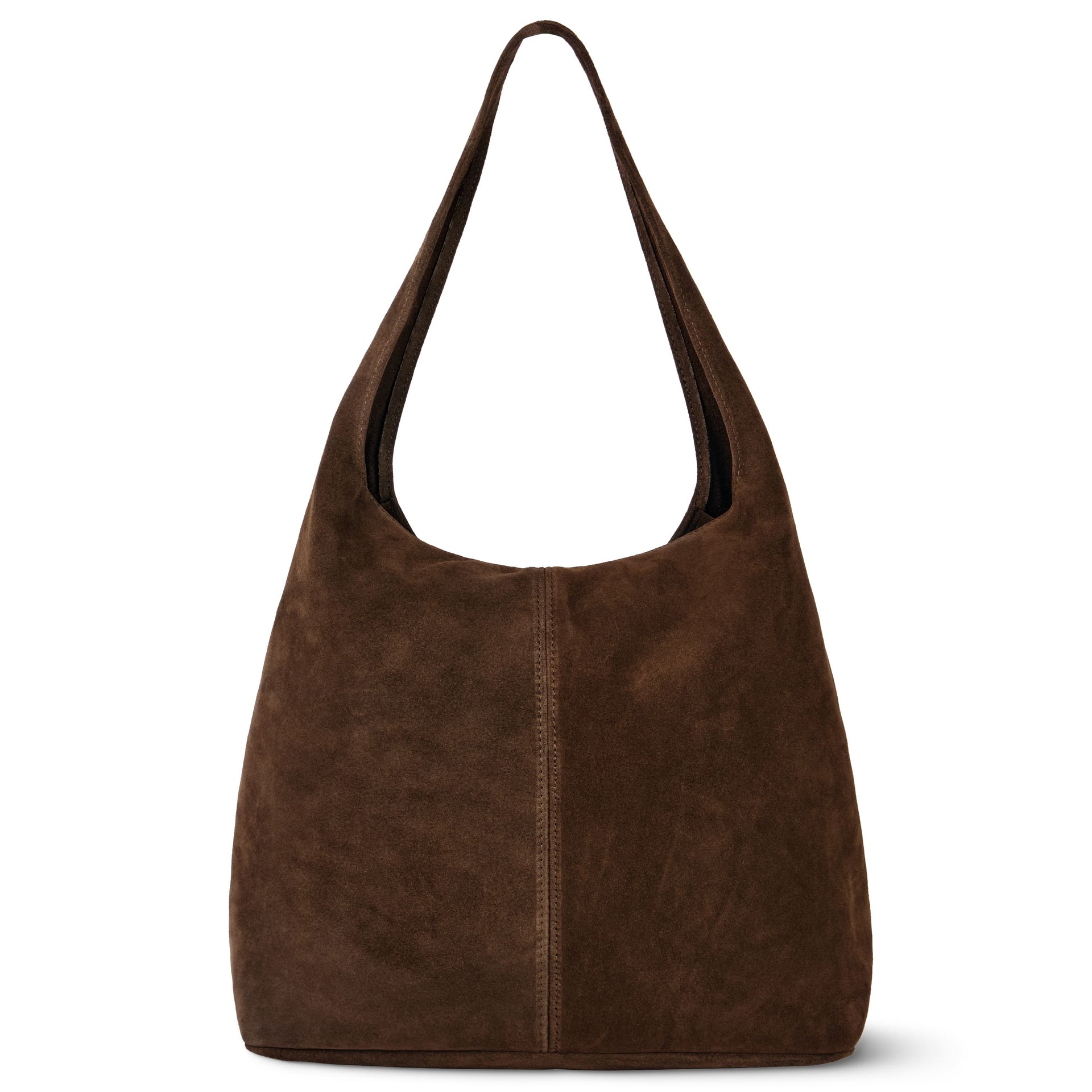 Italian handmade genuine suede slouchy hobo bag in a minimalist style