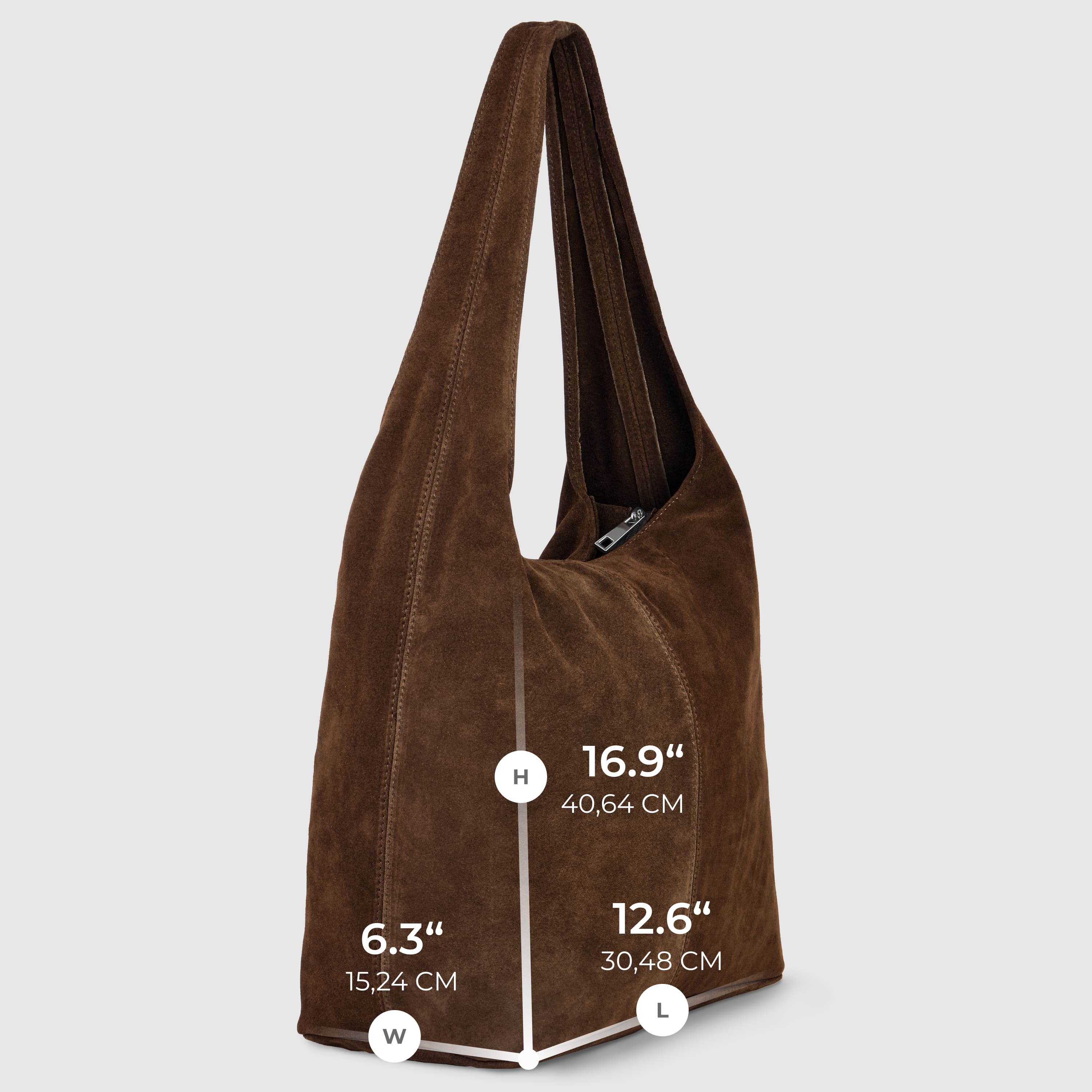 Italian Genuine Suede Hobo Bag – Slouchy Shoulder Purse