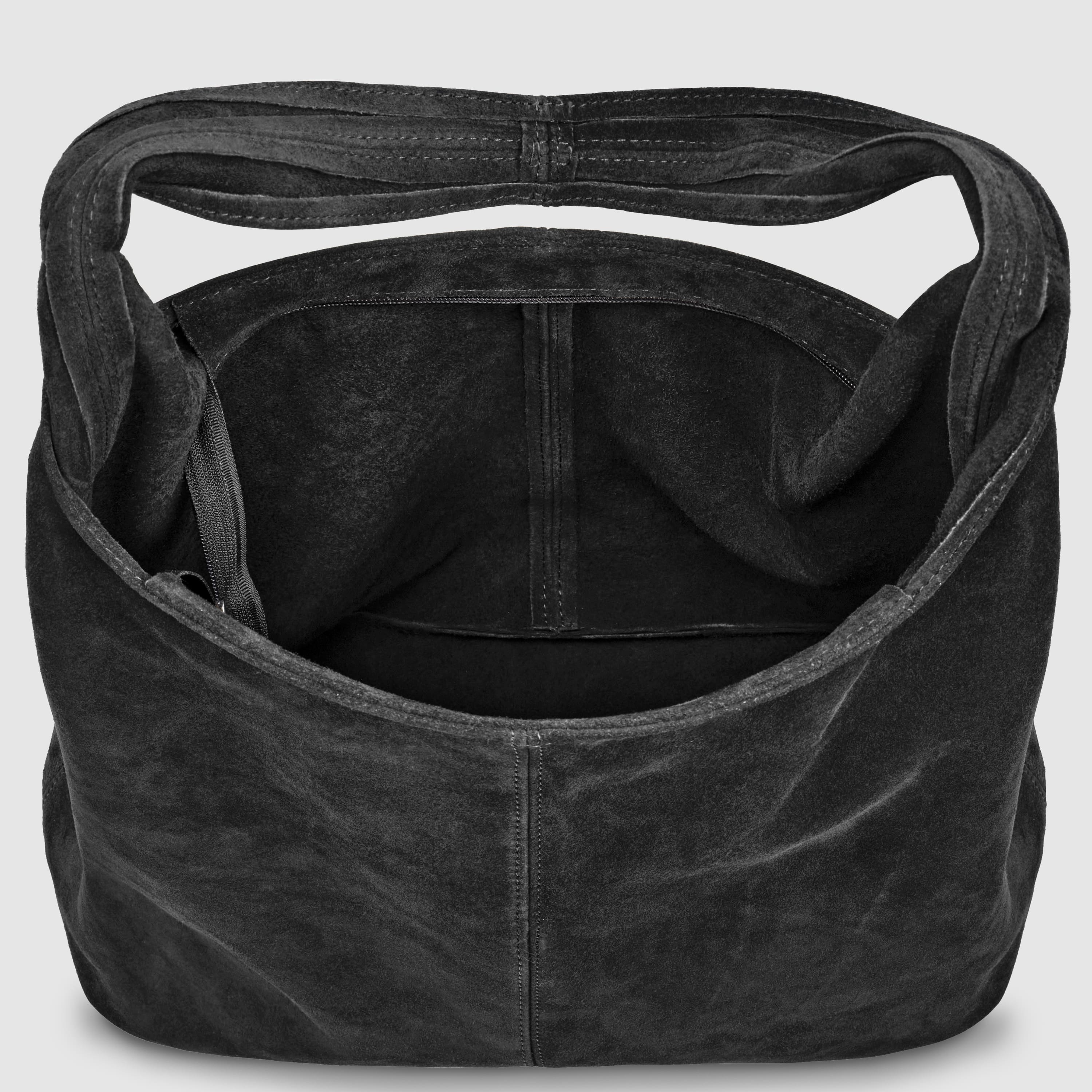 Italian Genuine Suede Hobo Bag – Slouchy Shoulder Purse