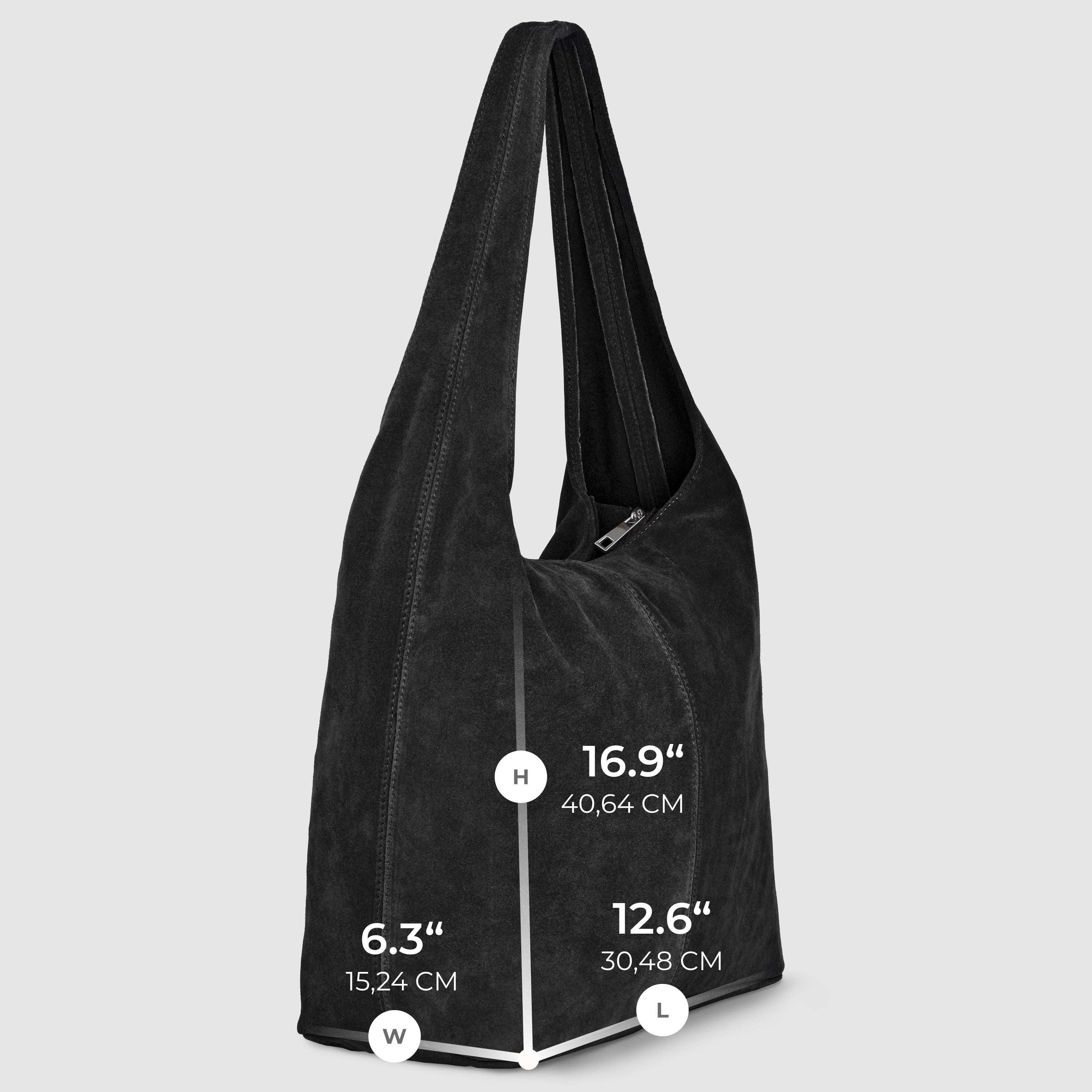 Italian Genuine Suede Hobo Bag – Slouchy Shoulder Purse