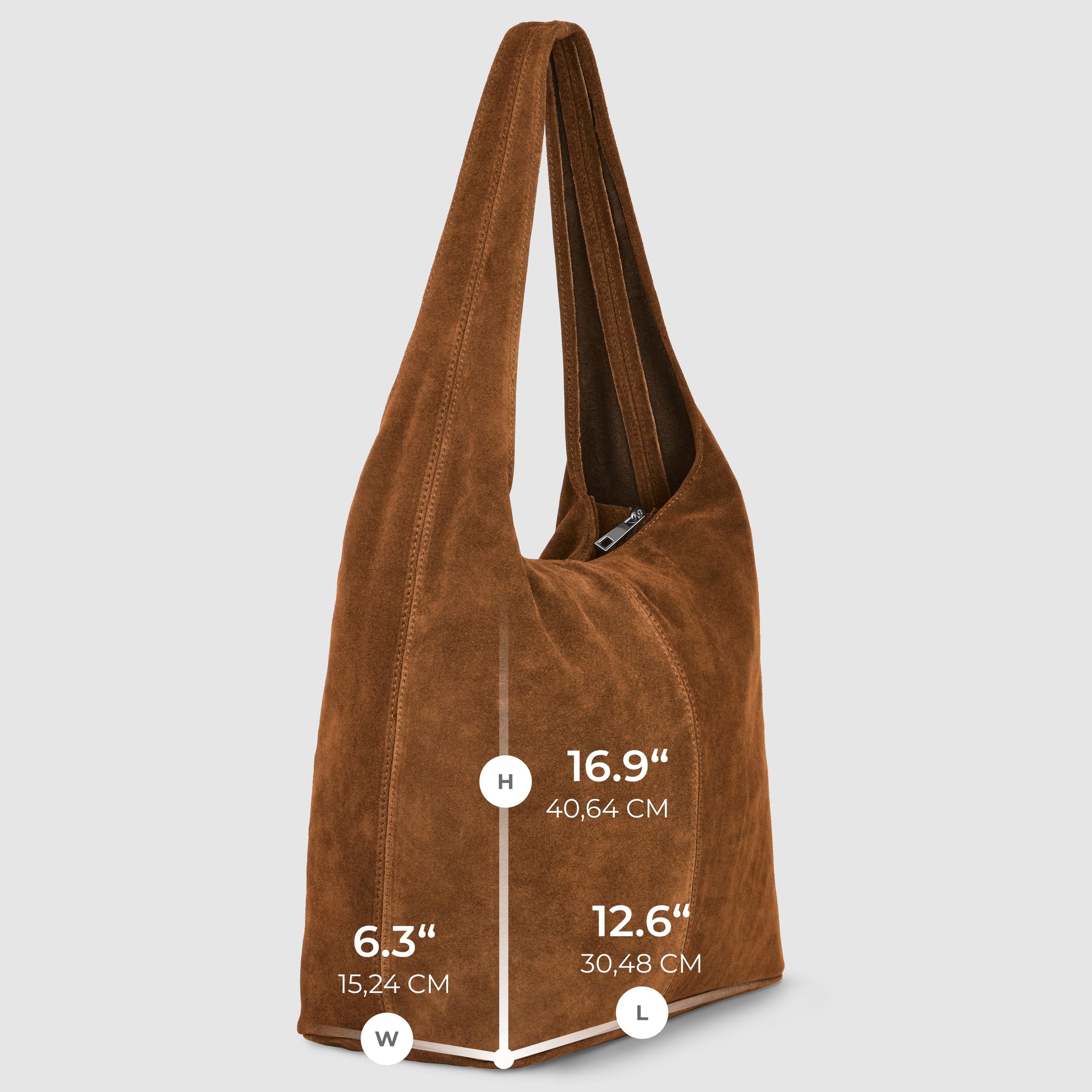 Italian Genuine Suede Hobo Bag – Slouchy Shoulder Purse