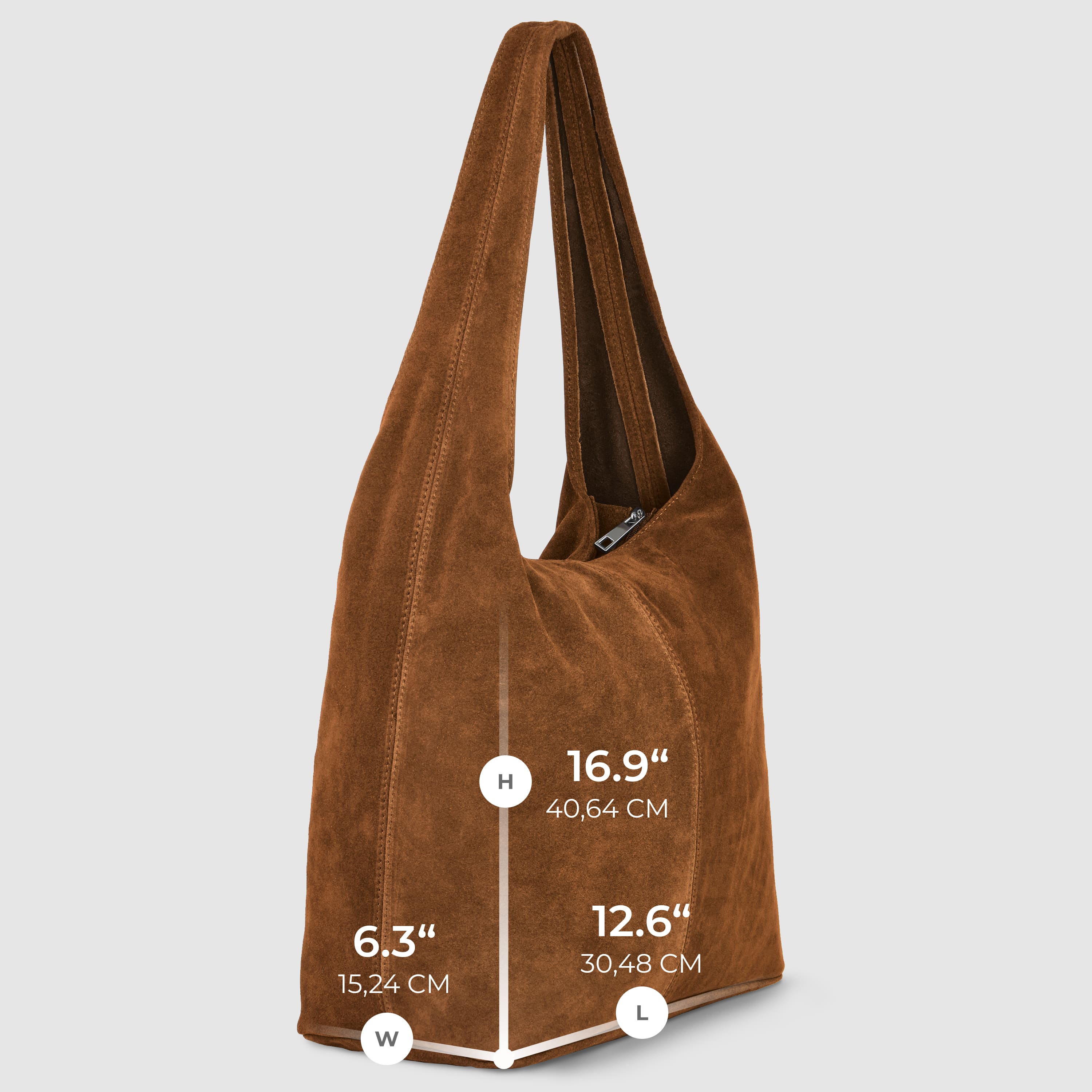 Italian Genuine Suede Hobo Bag – Slouchy Shoulder Purse