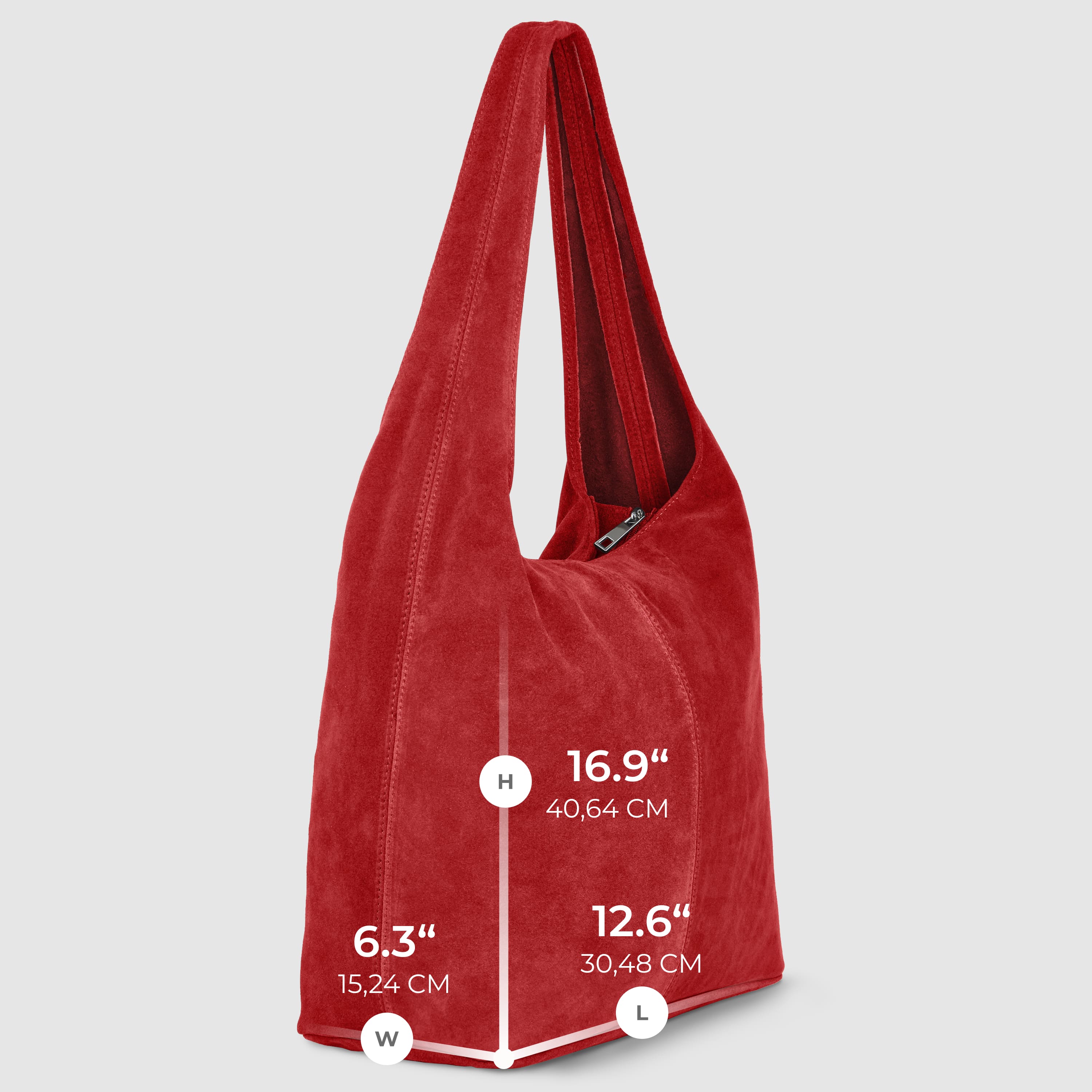 Italian Genuine Suede Hobo Bag – Slouchy Shoulder Purse