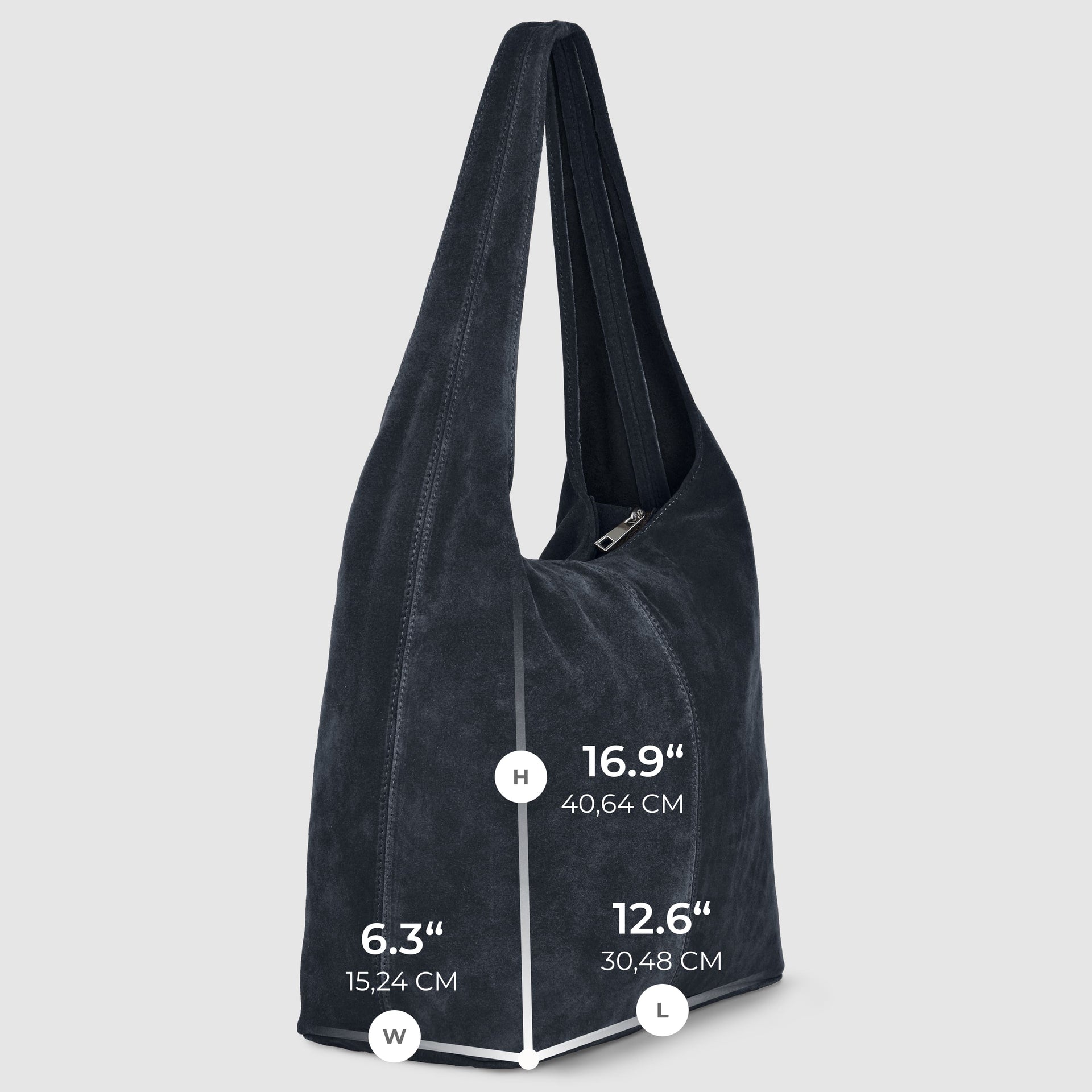 Italian Genuine Suede Hobo Bag – Slouchy Shoulder Purse