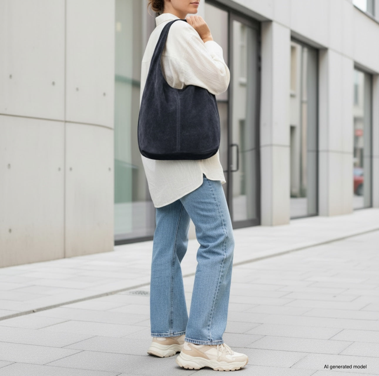 Italian Genuine Suede Hobo Bag – Slouchy Shoulder Purse