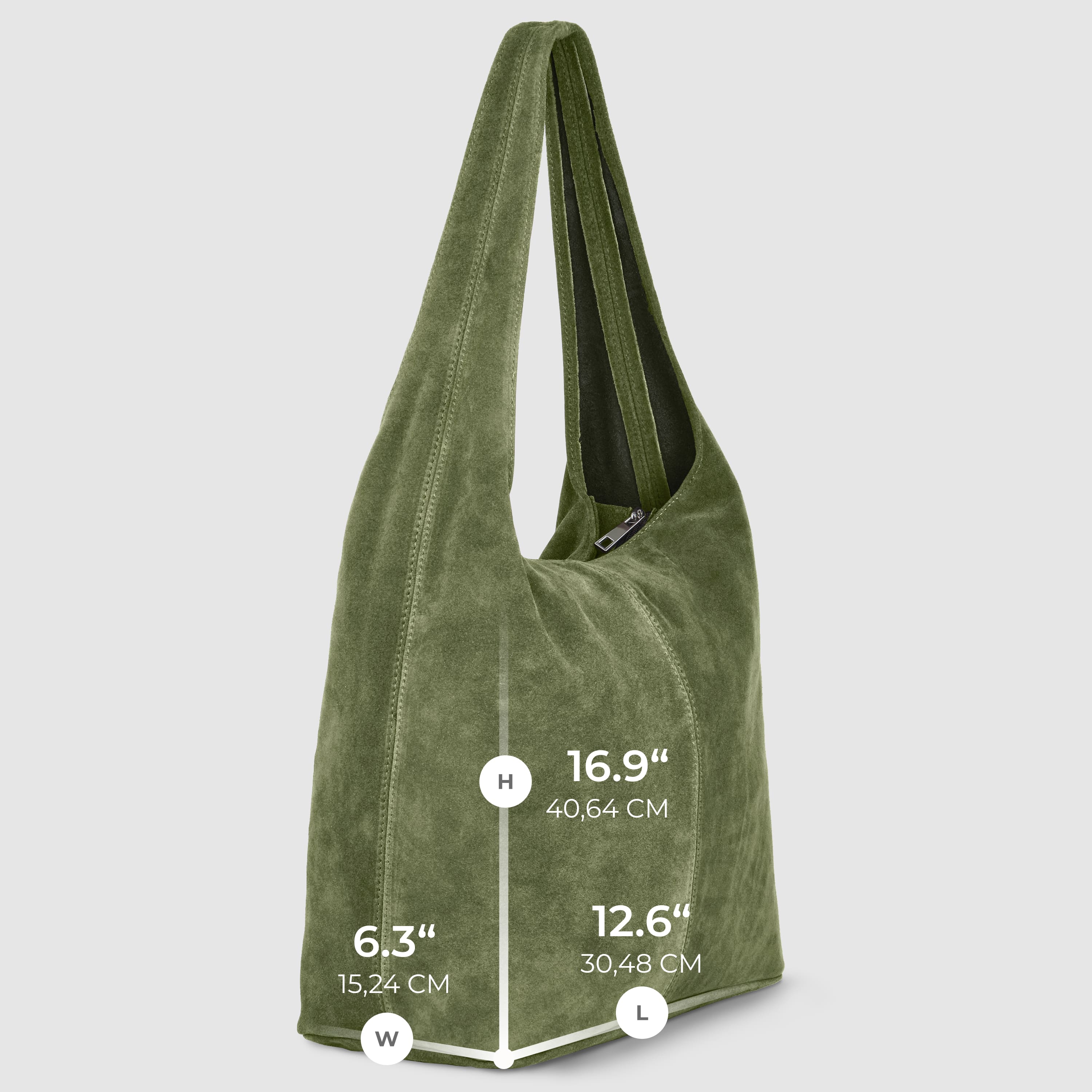 Italian Genuine Suede Hobo Bag – Slouchy Shoulder Purse