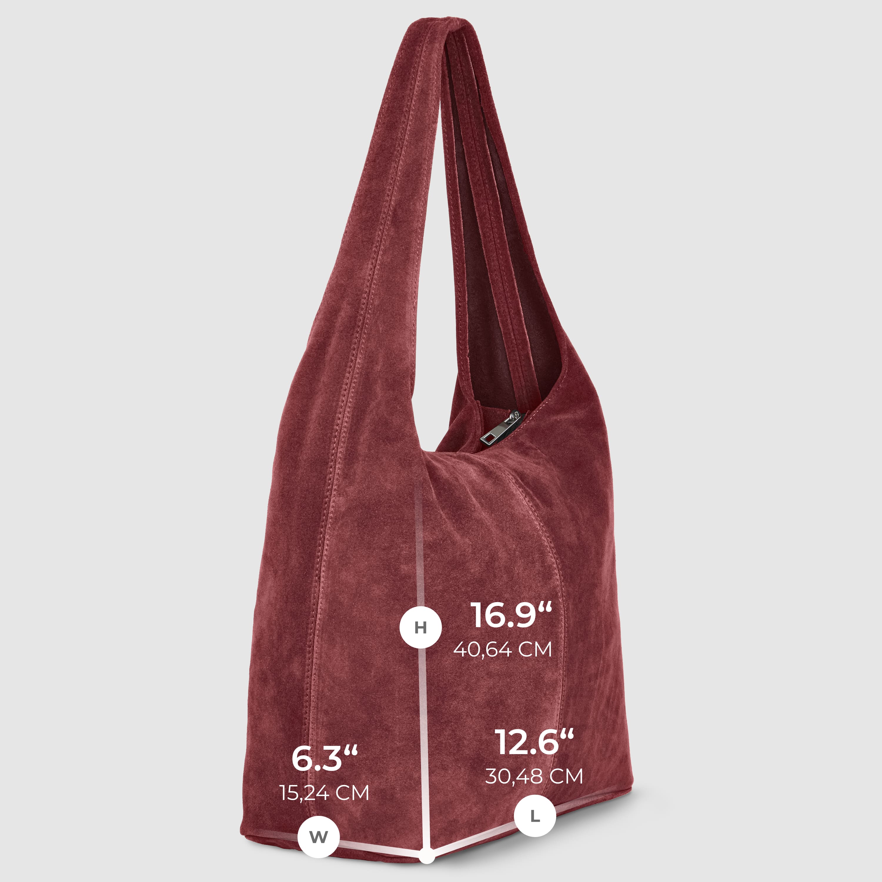 Italian Genuine Suede Hobo Bag – Slouchy Shoulder Purse
