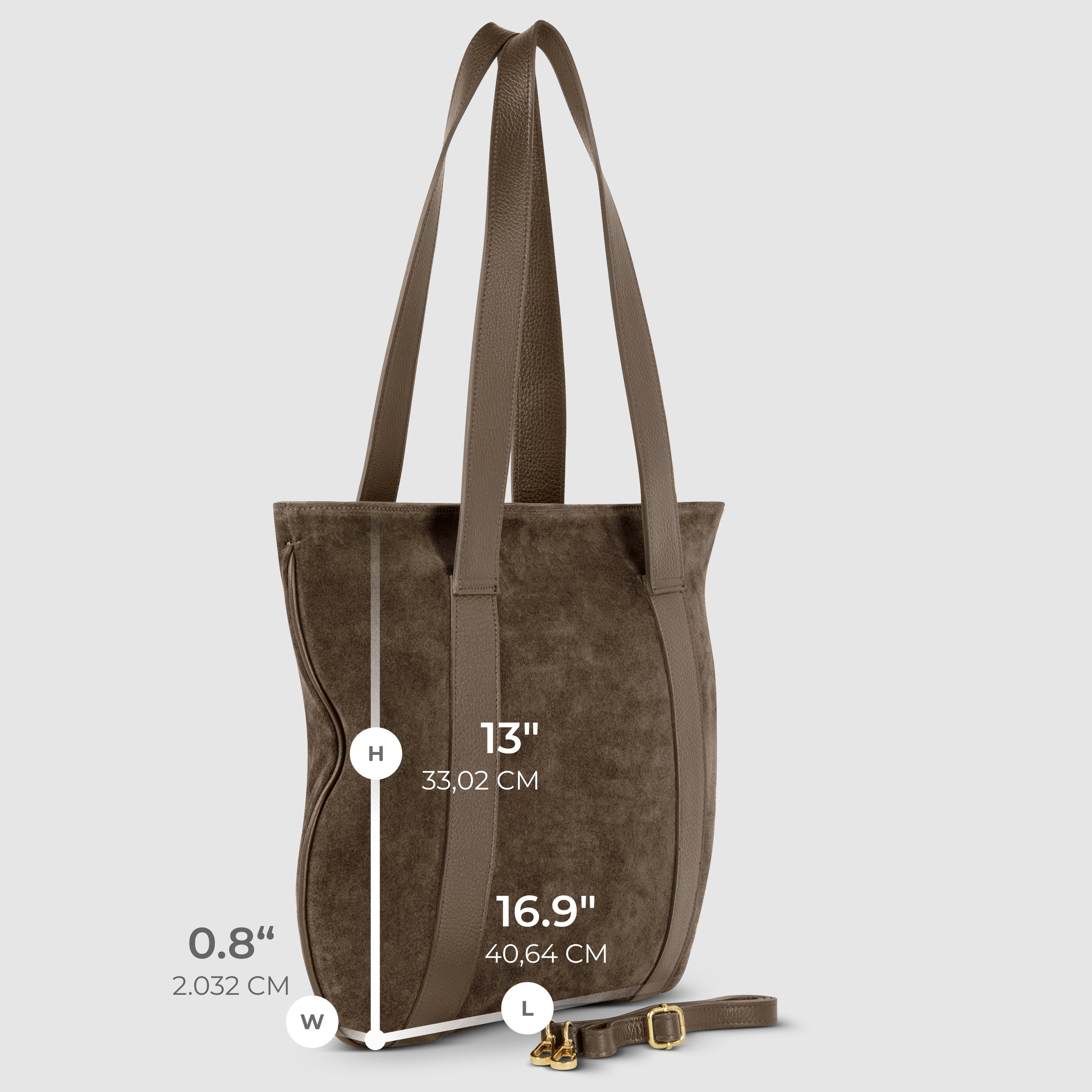 Italian Genuine Suede Leather Everyday Tote Bag
