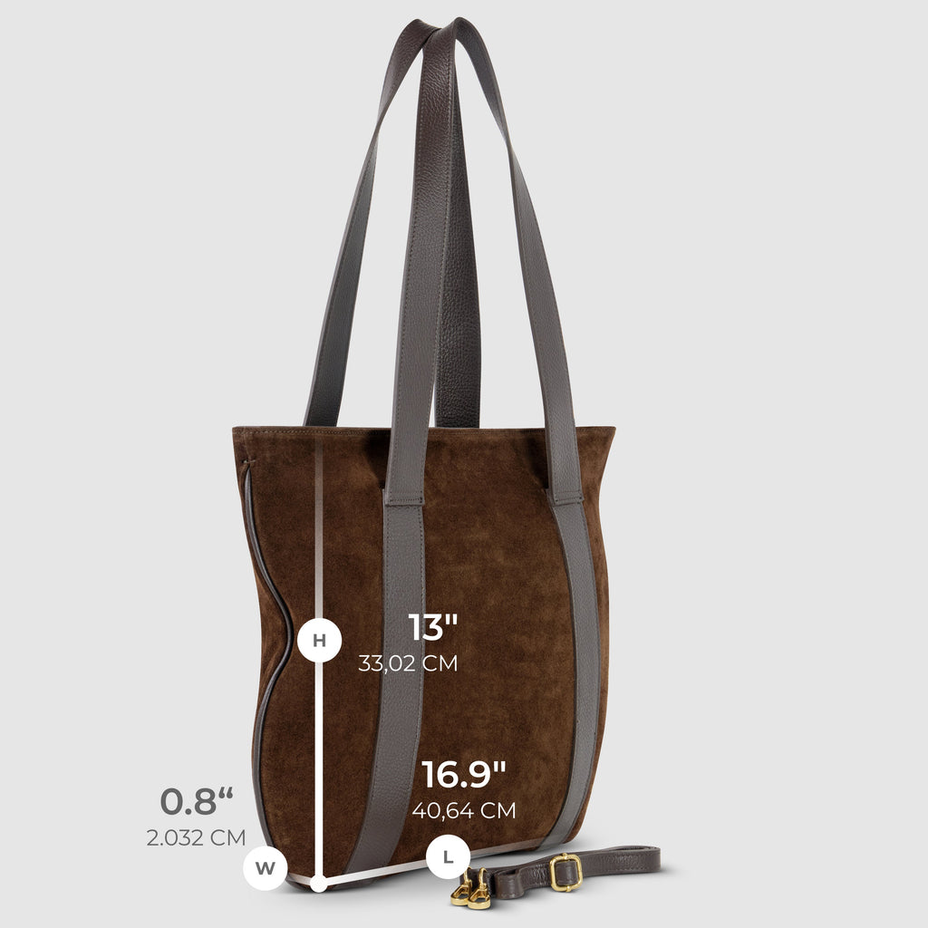 Italian Genuine Suede Leather Everyday Tote Bag
