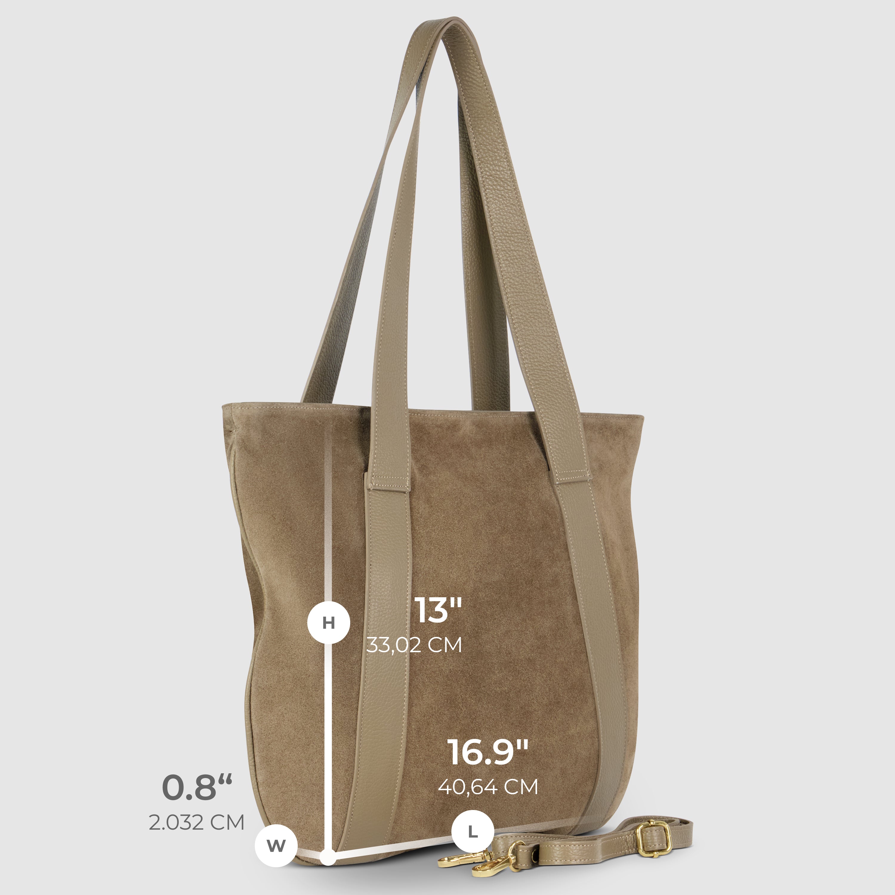 Italian Genuine Suede Leather Everyday Tote Bag