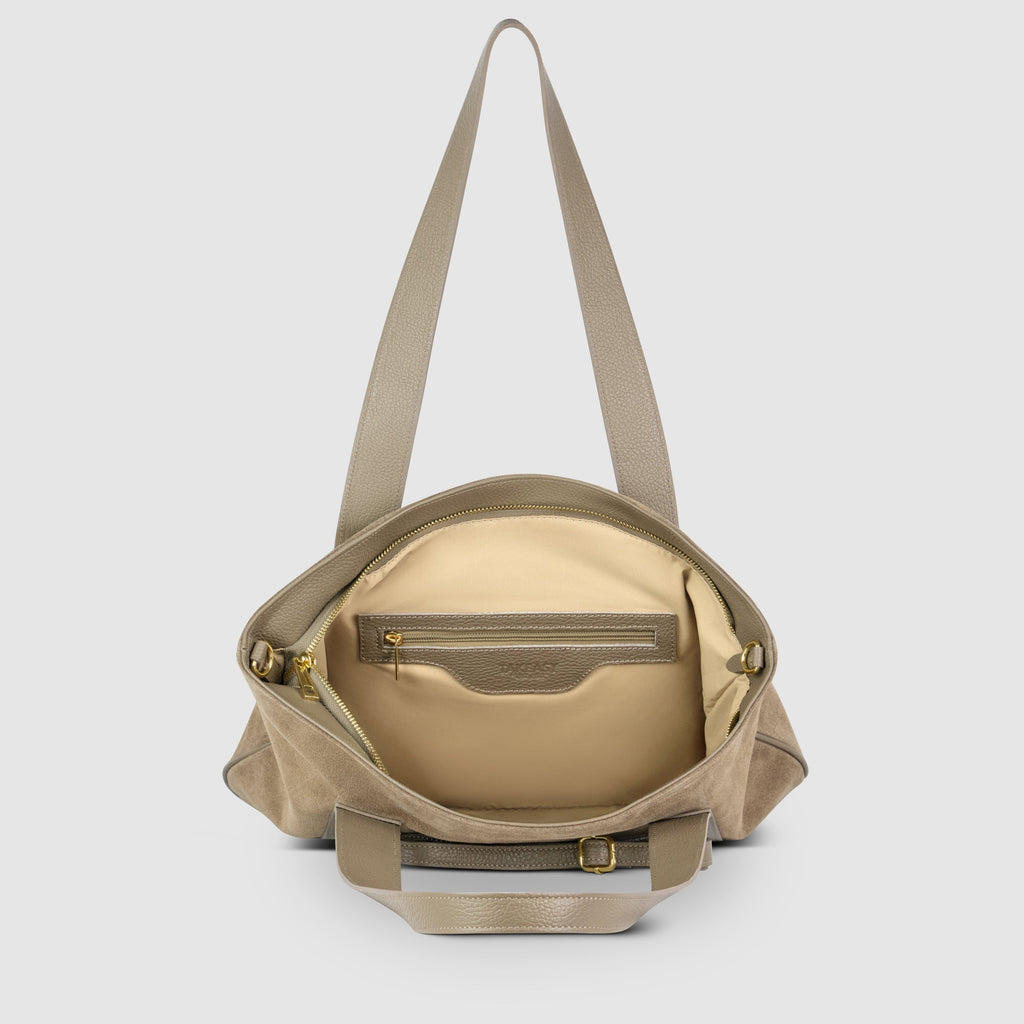 Italian Genuine Suede Leather Everyday Tote Bag