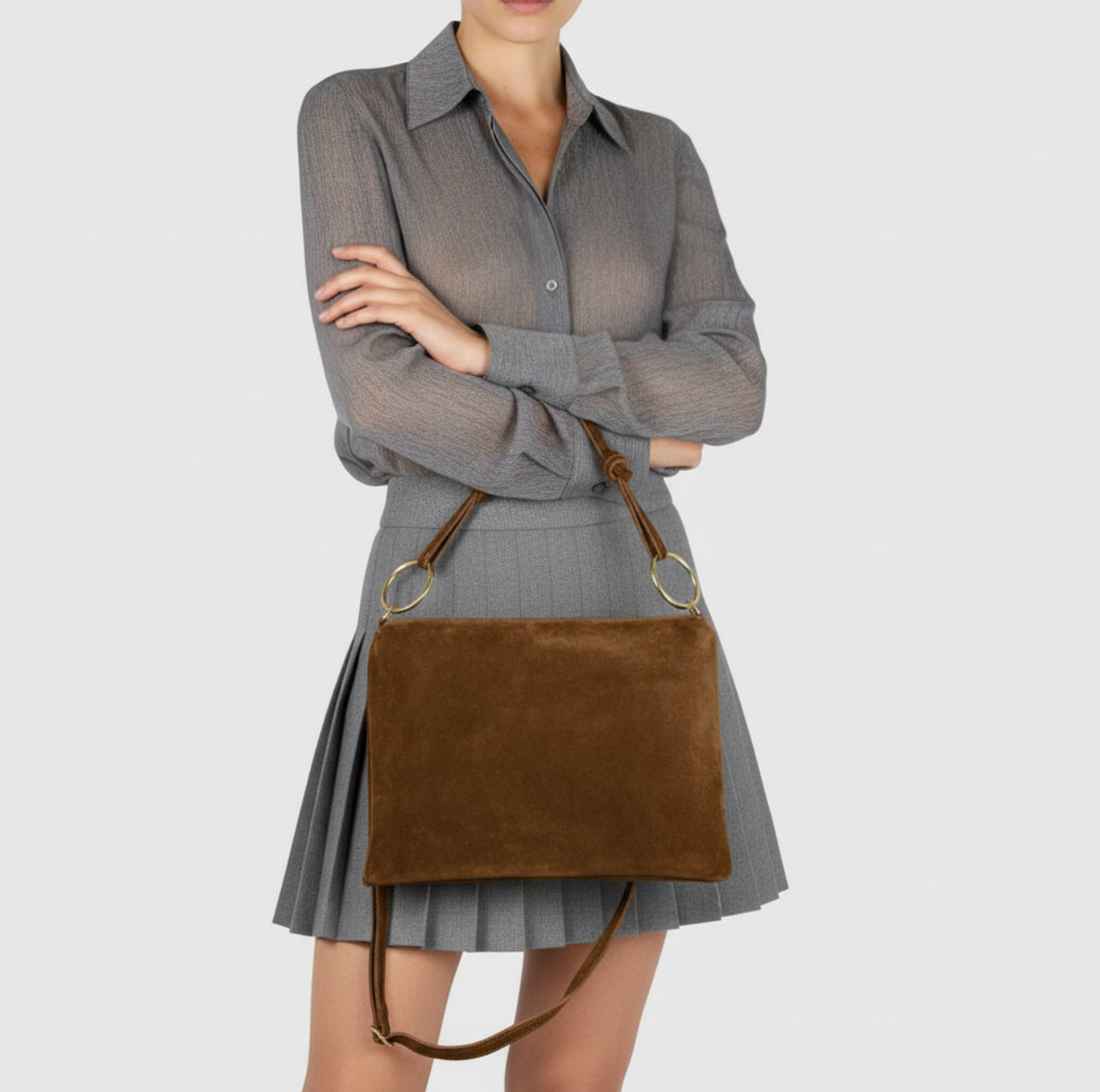 Italian Genuine Suede Leather Shoulder Bag