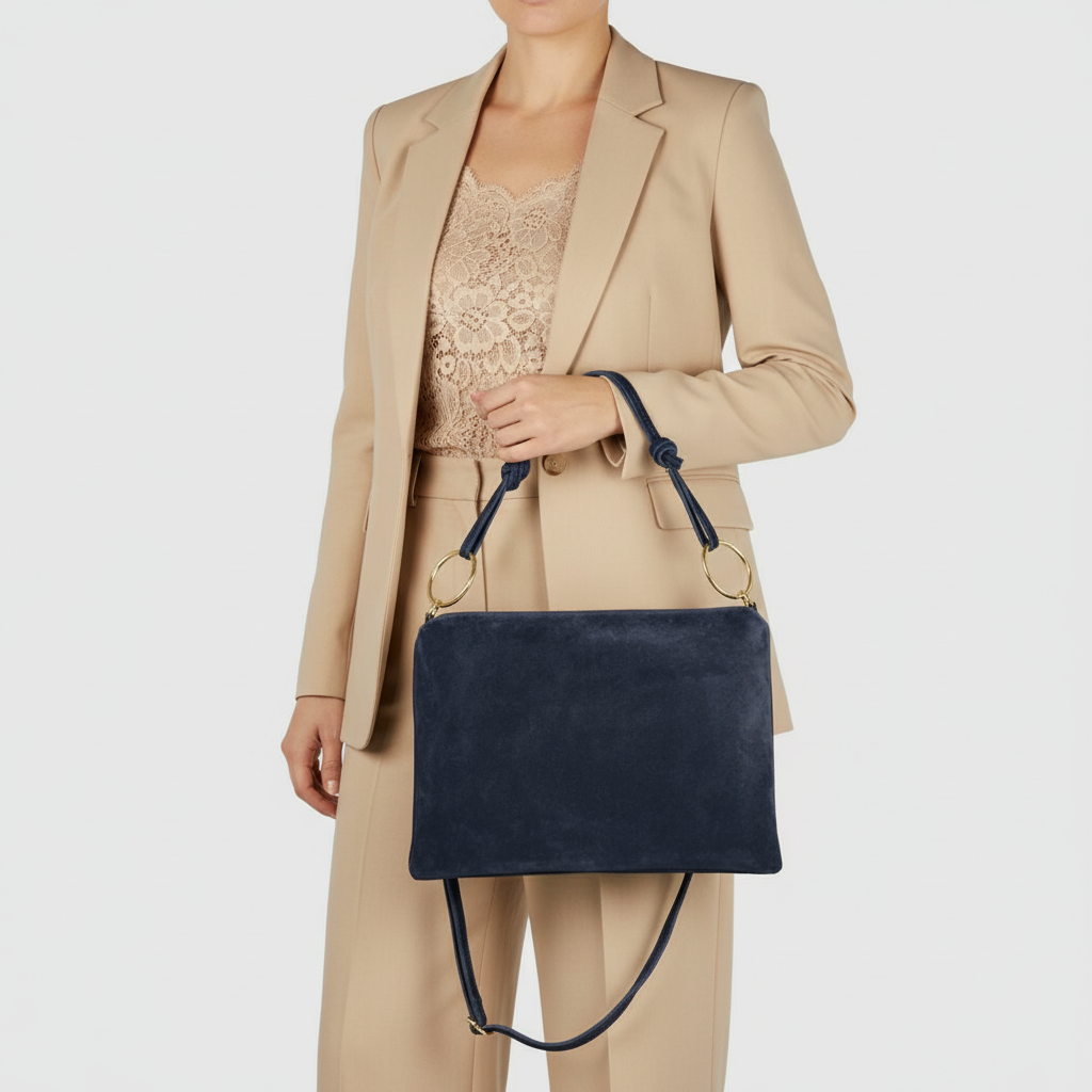 Italian Genuine Suede Leather Shoulder Bag