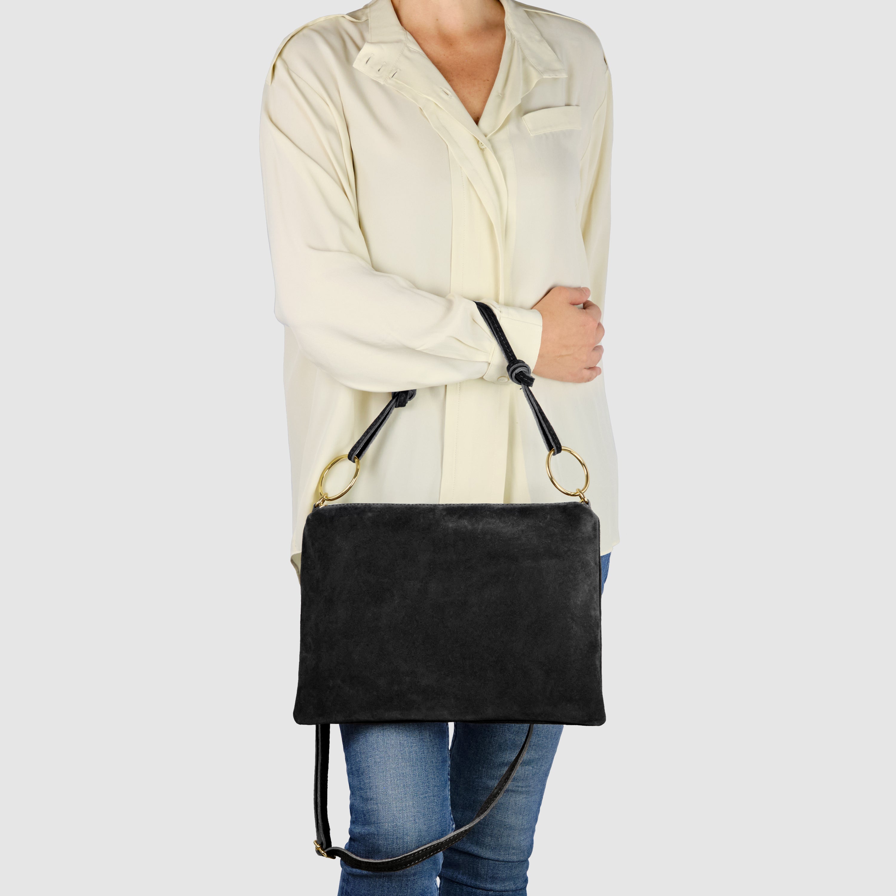 Italian Genuine Suede Leather Shoulder Bag