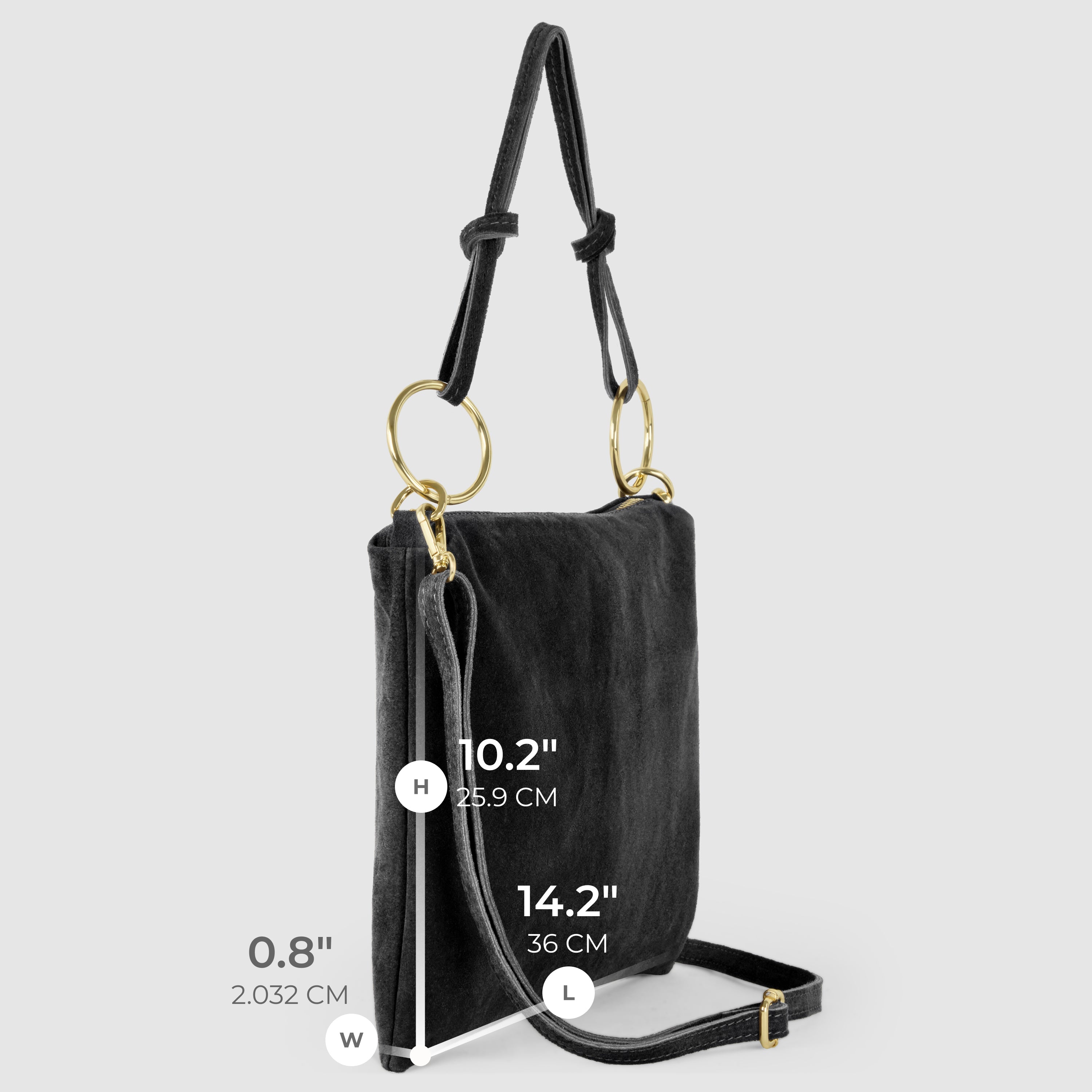Italian Genuine Suede Leather Shoulder Bag