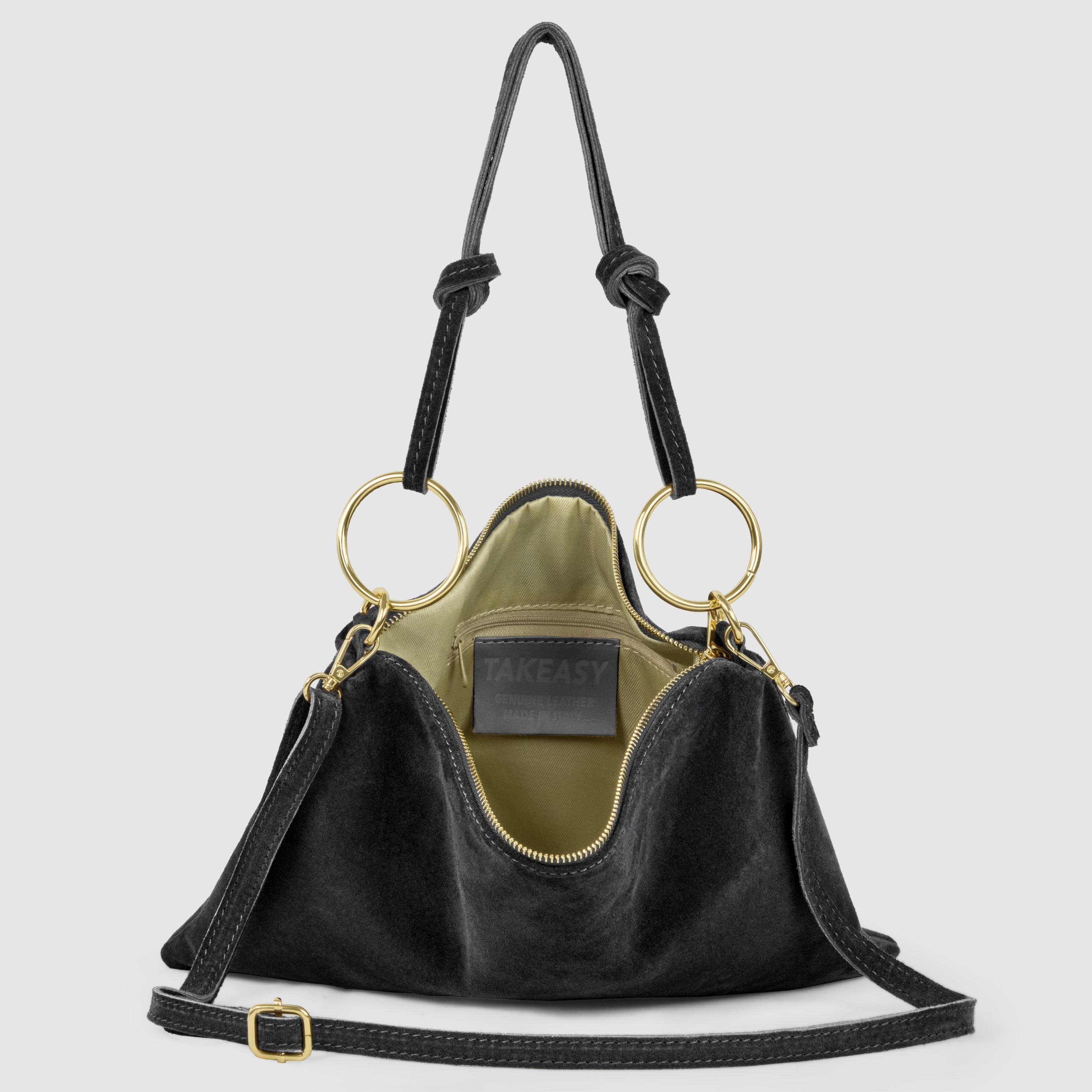 Italian Genuine Suede Leather Shoulder Bag
