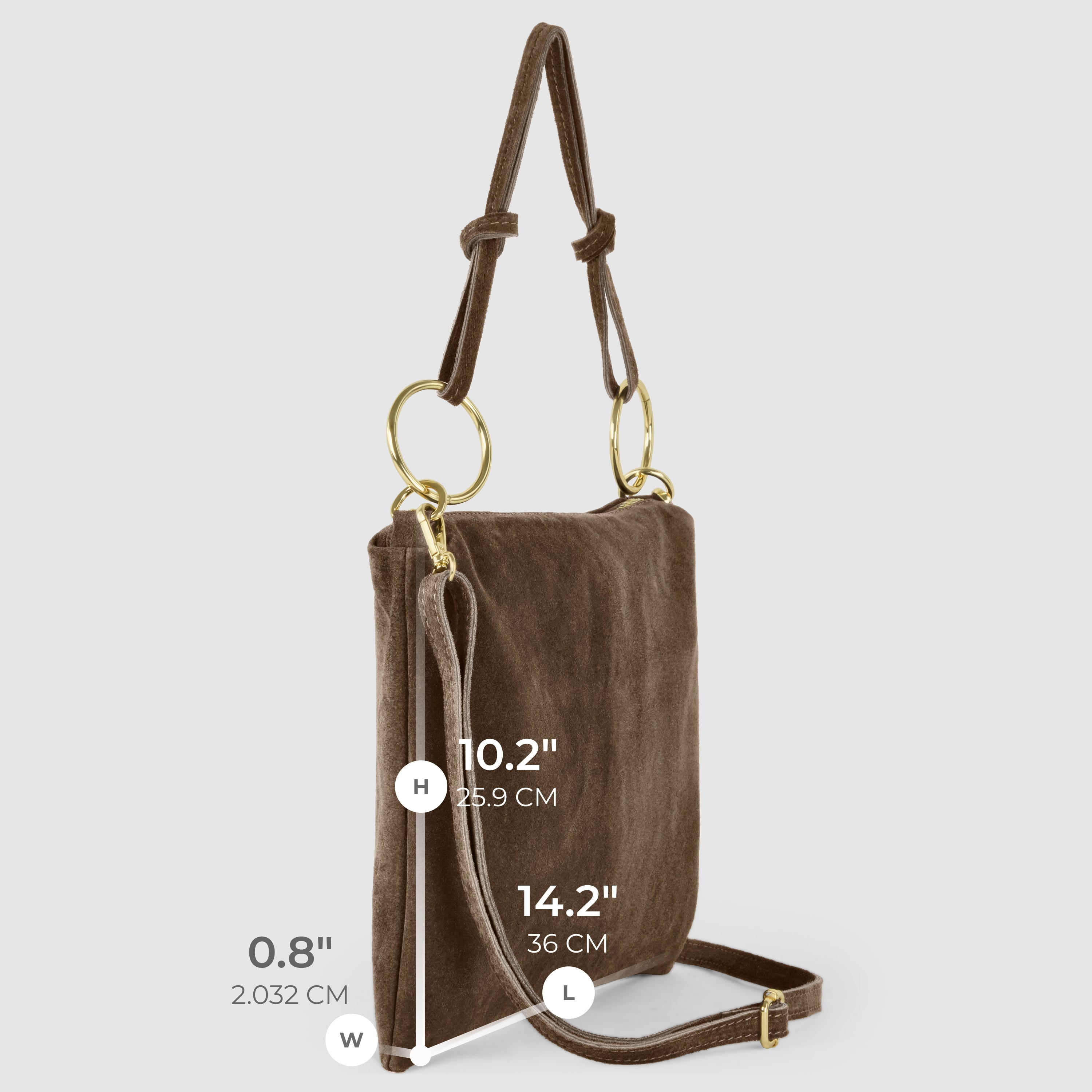 Italian Genuine Suede Leather Shoulder Bag