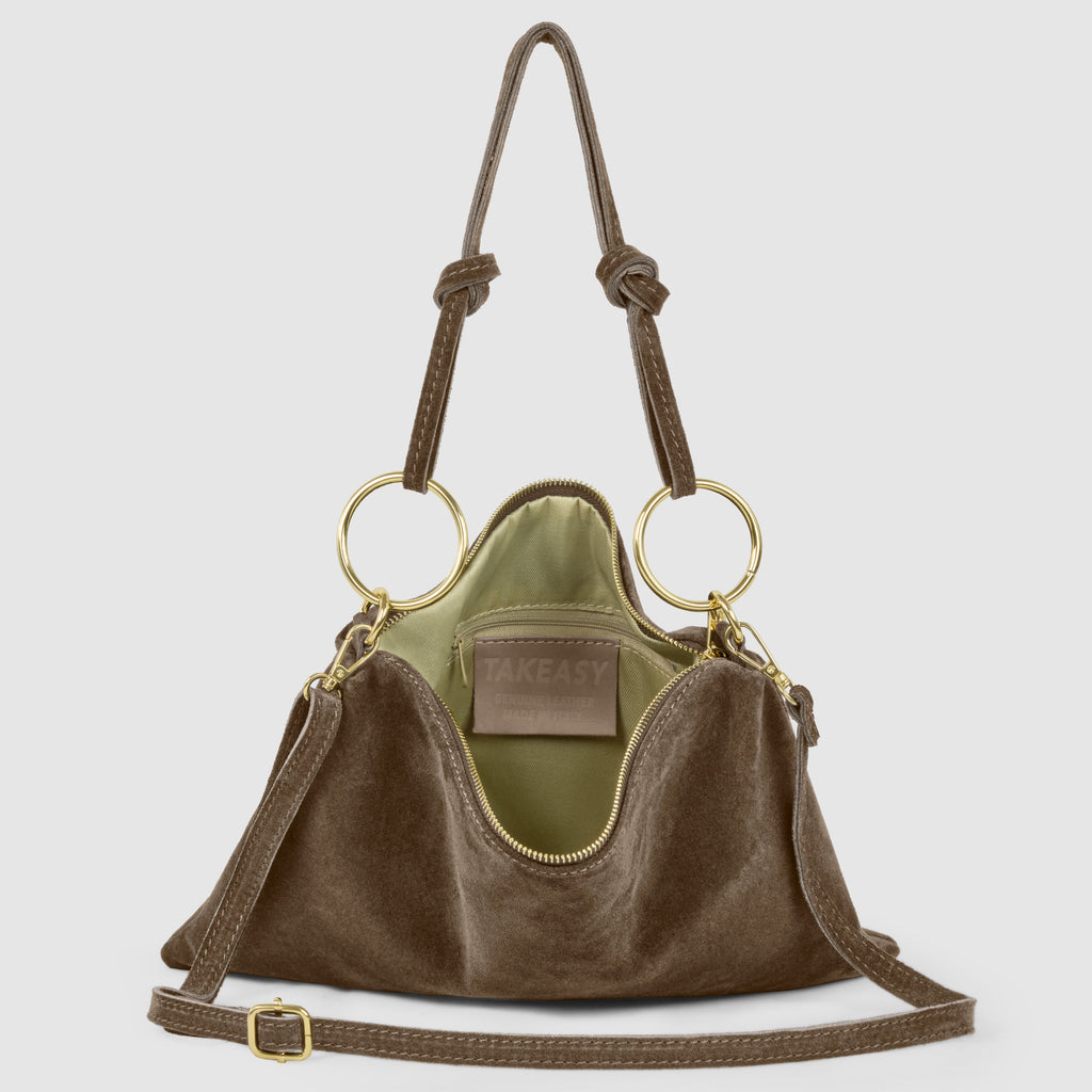 Italian Genuine Suede Leather Shoulder Bag