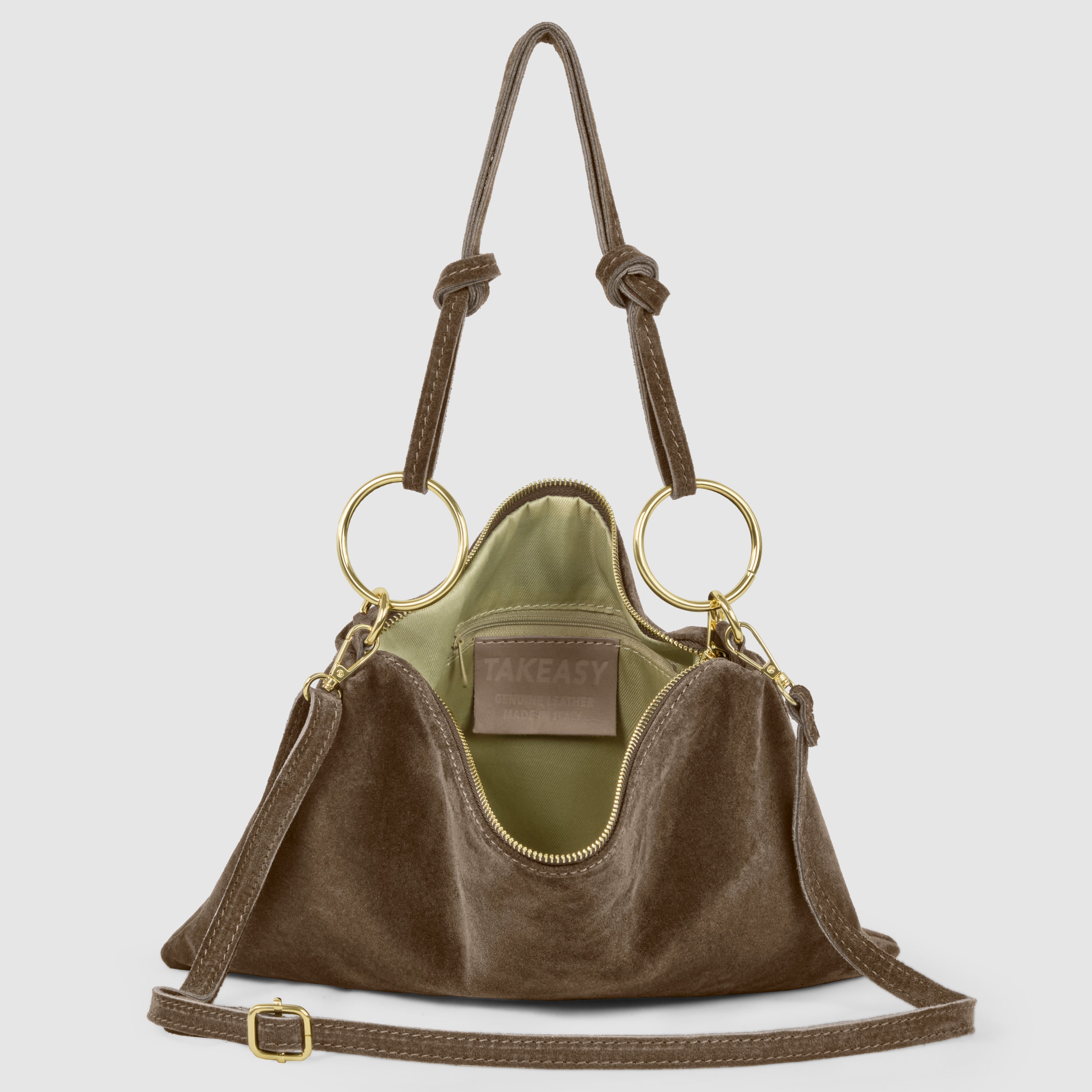 Italian Genuine Suede Leather Shoulder Bag