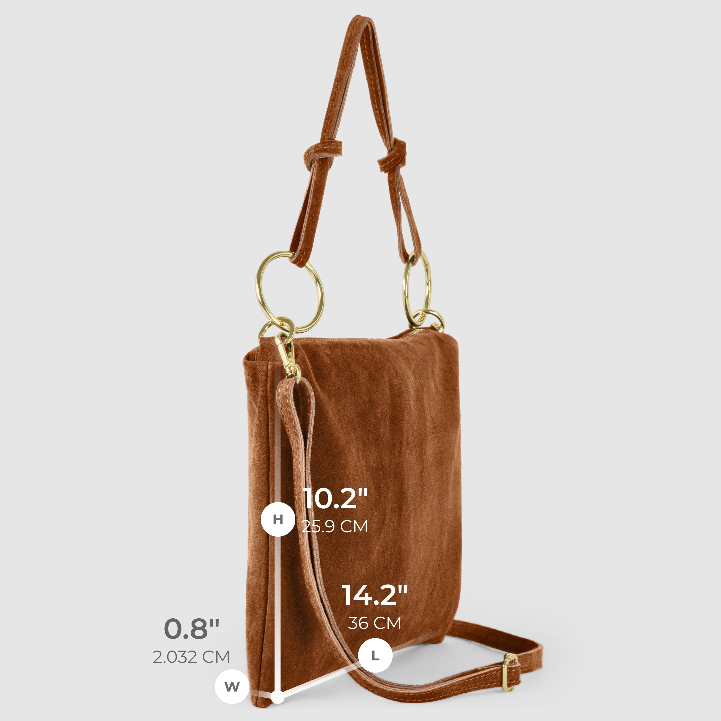 Italian Genuine Suede Leather Shoulder Bag