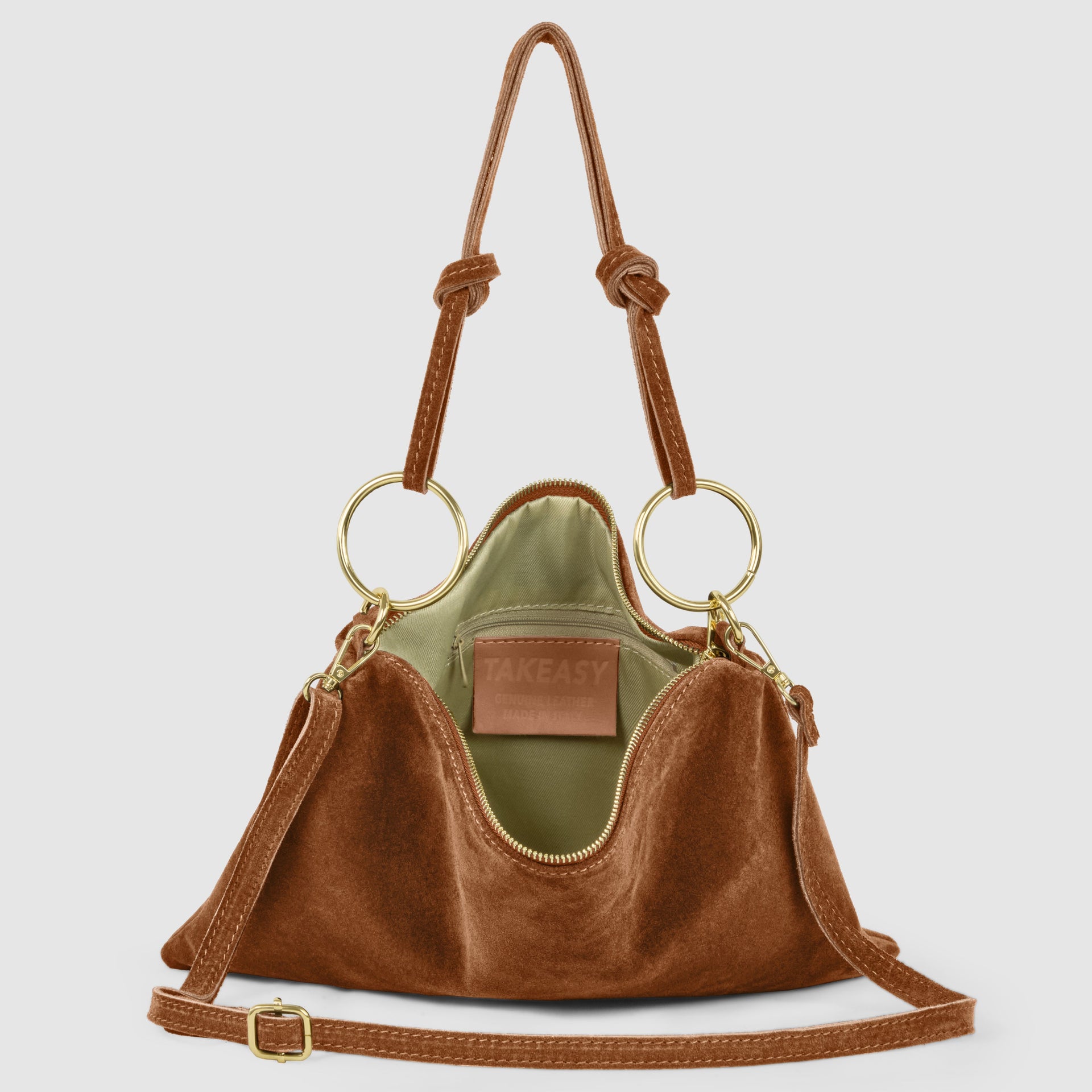 Italian Genuine Suede Leather Shoulder Bag