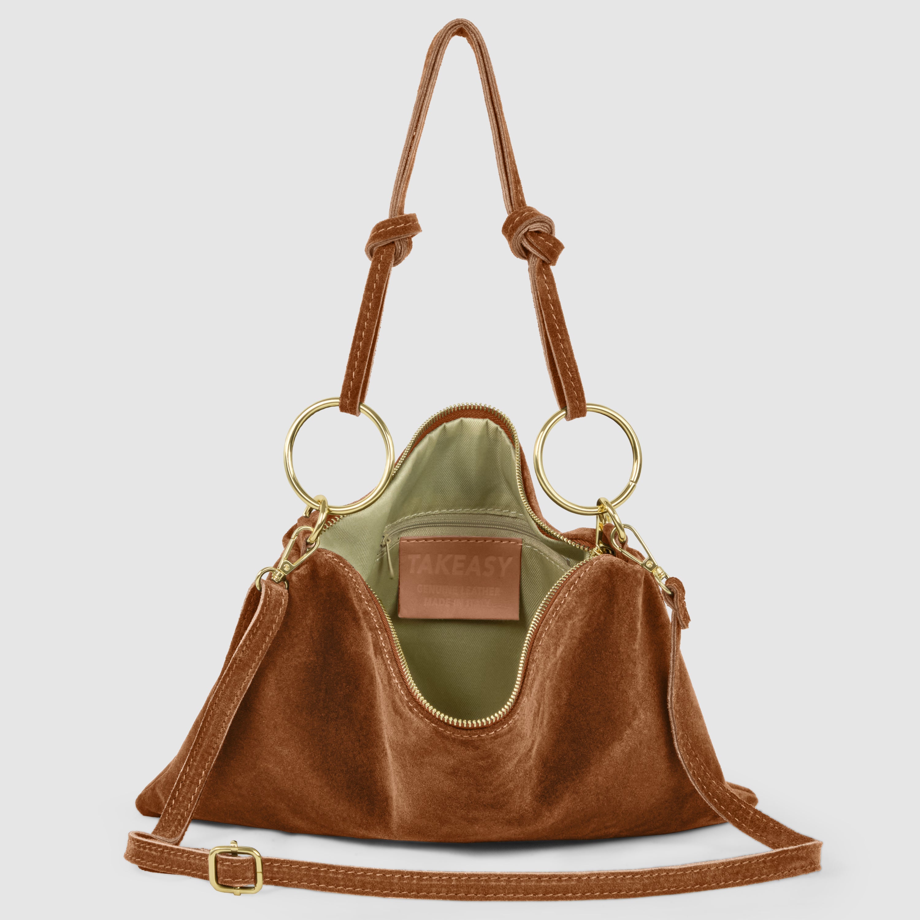 Italian Genuine Suede Leather Shoulder Bag
