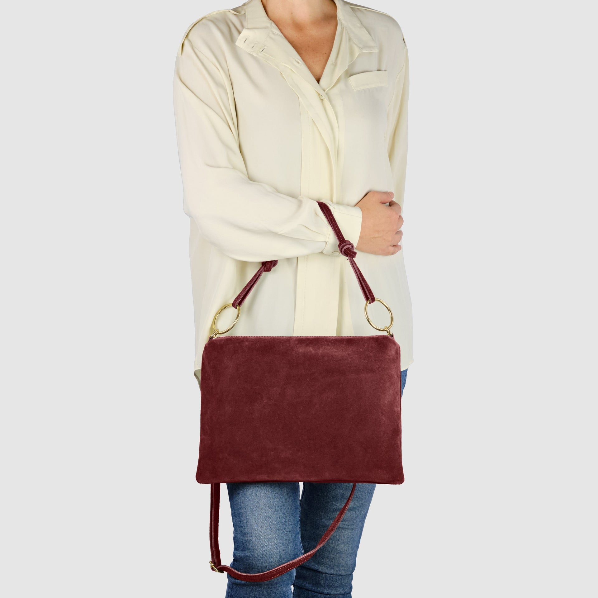 Italian Genuine Suede Leather Shoulder Bag
