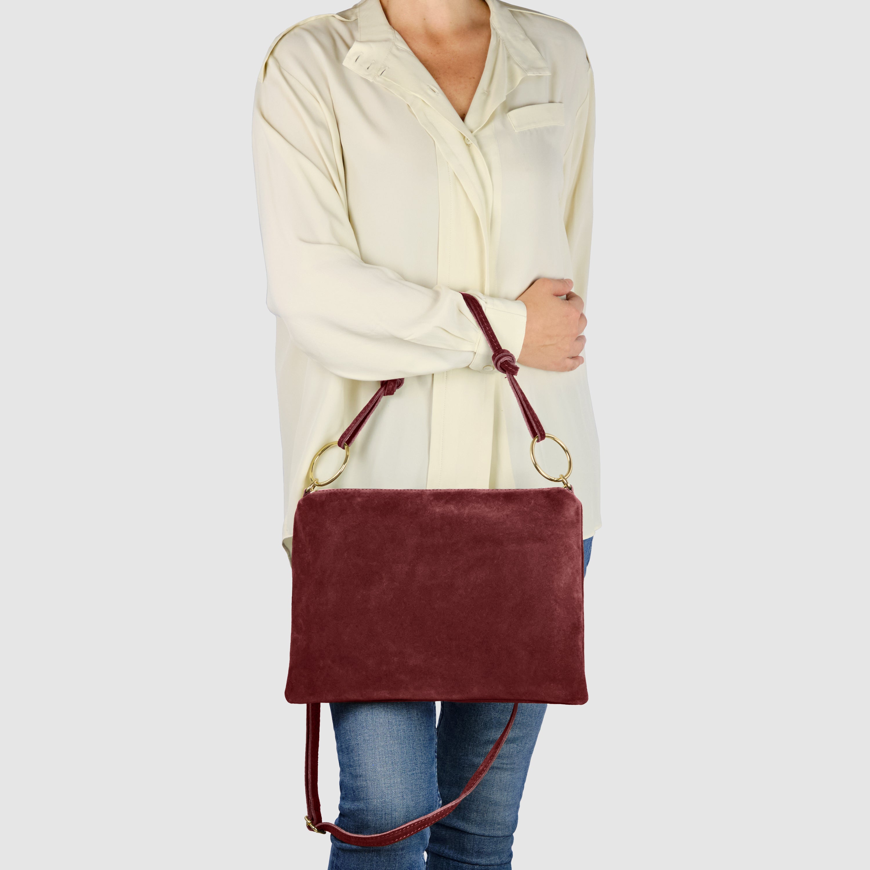 Italian Genuine Suede Leather Shoulder Bag