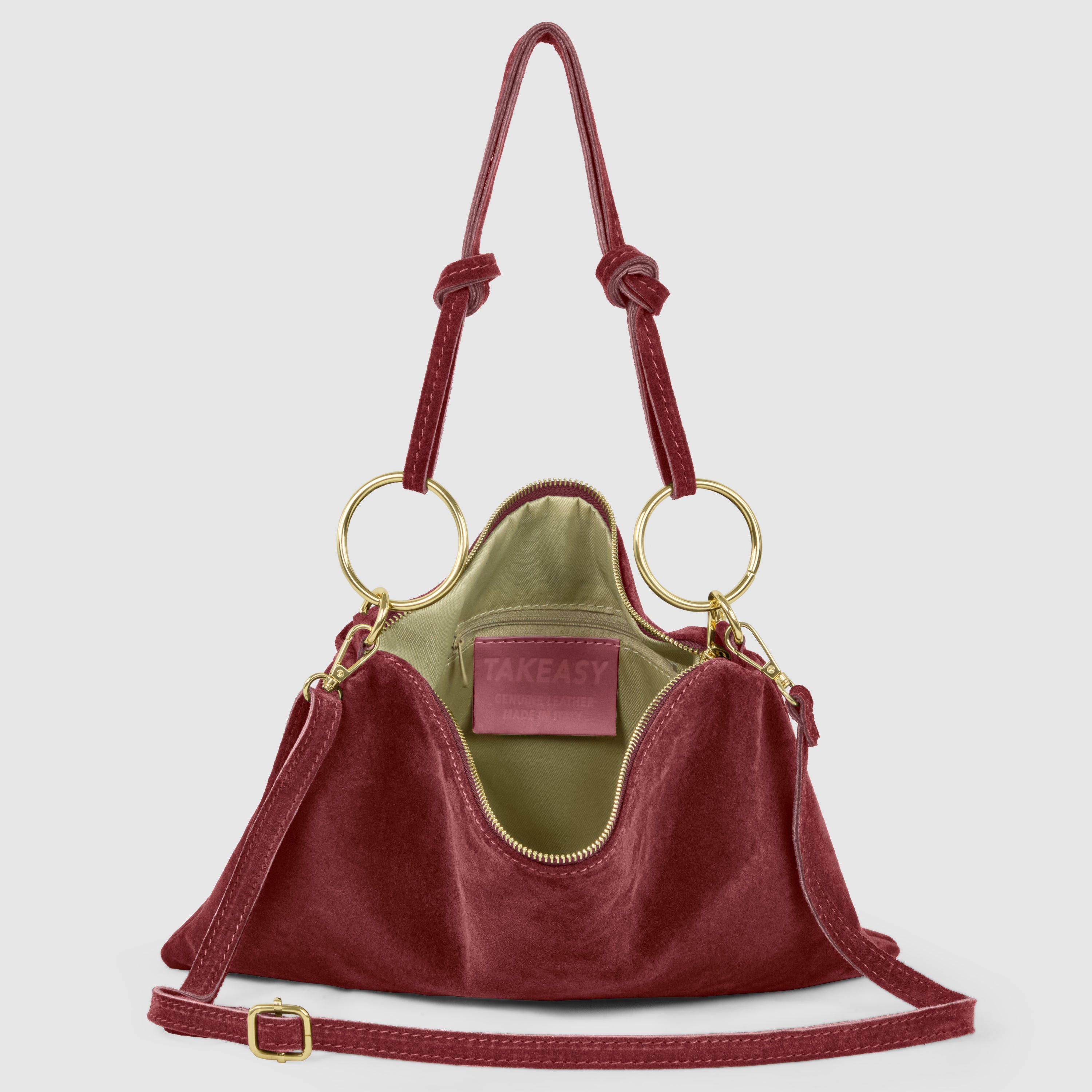 Italian Genuine Suede Leather Shoulder Bag