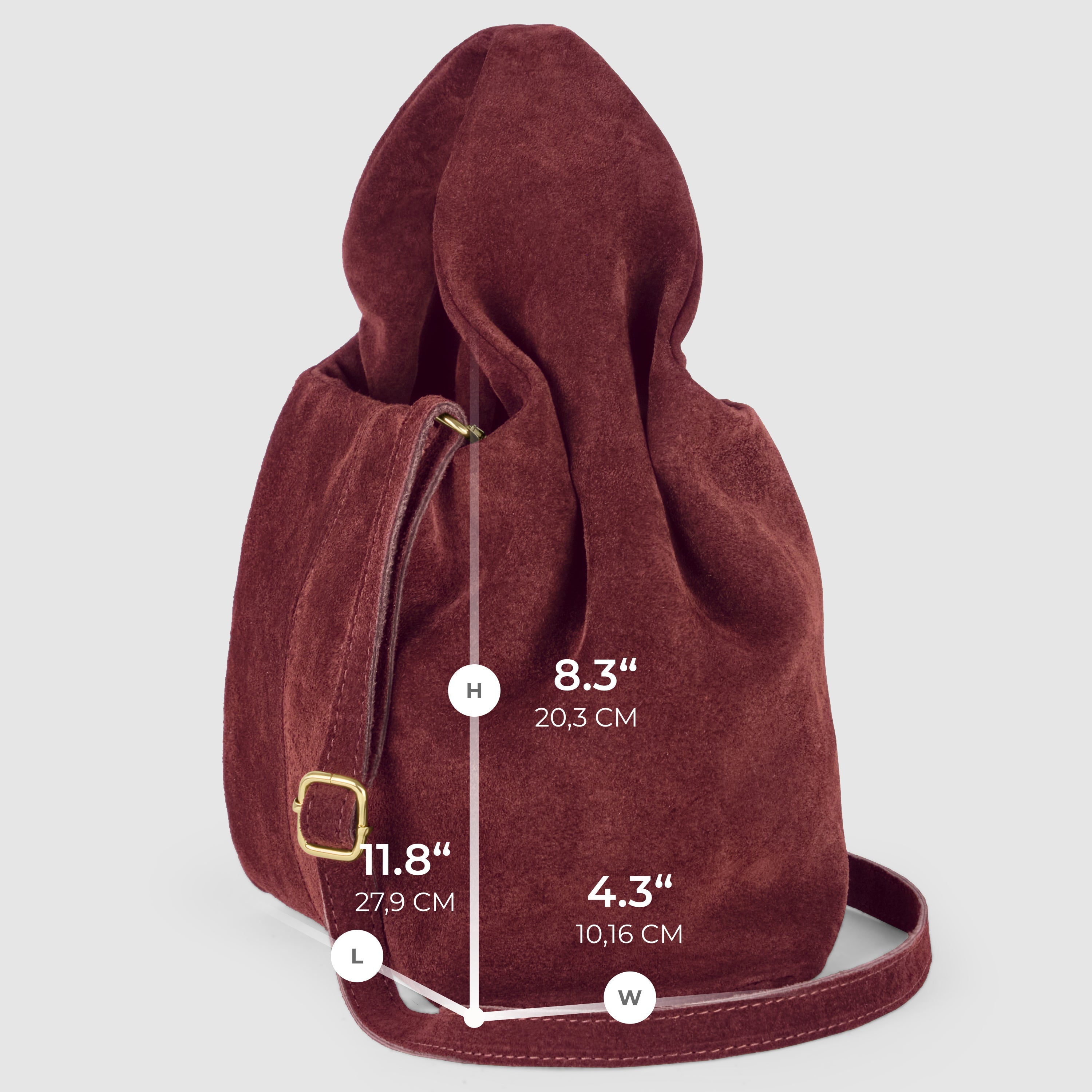 Italian Genuine Suede Shoulder Bag with Twisted Top Handle
