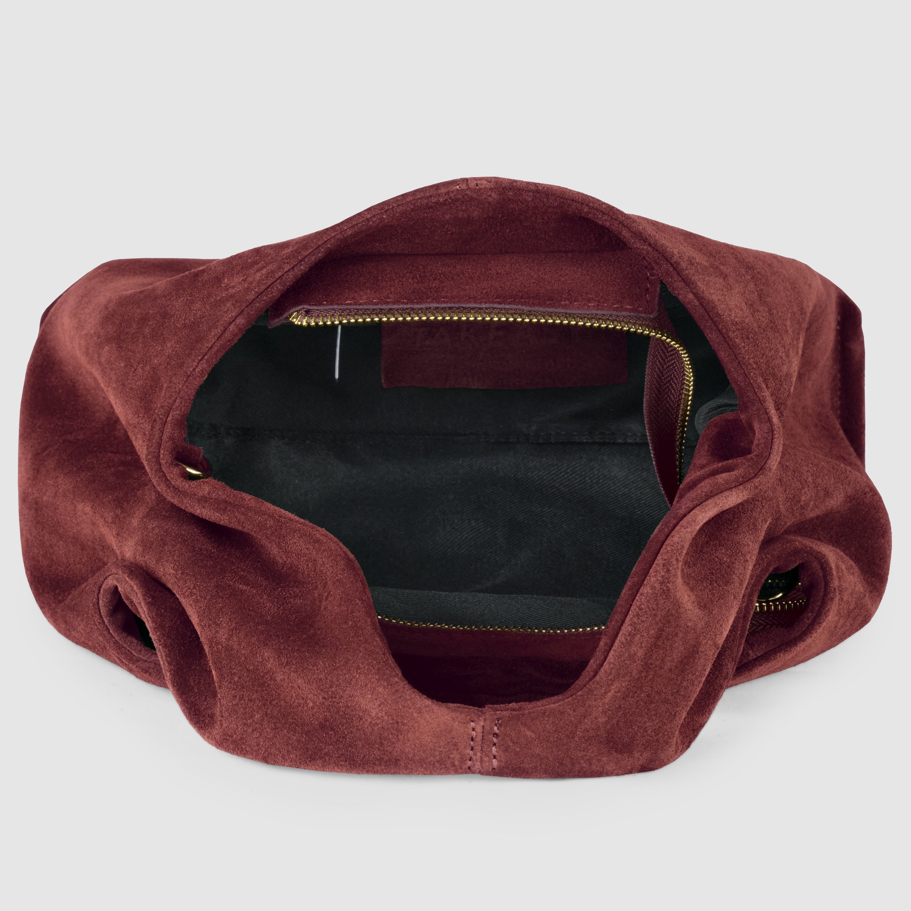 Italian Genuine Suede Shoulder Bag with Twisted Top Handle