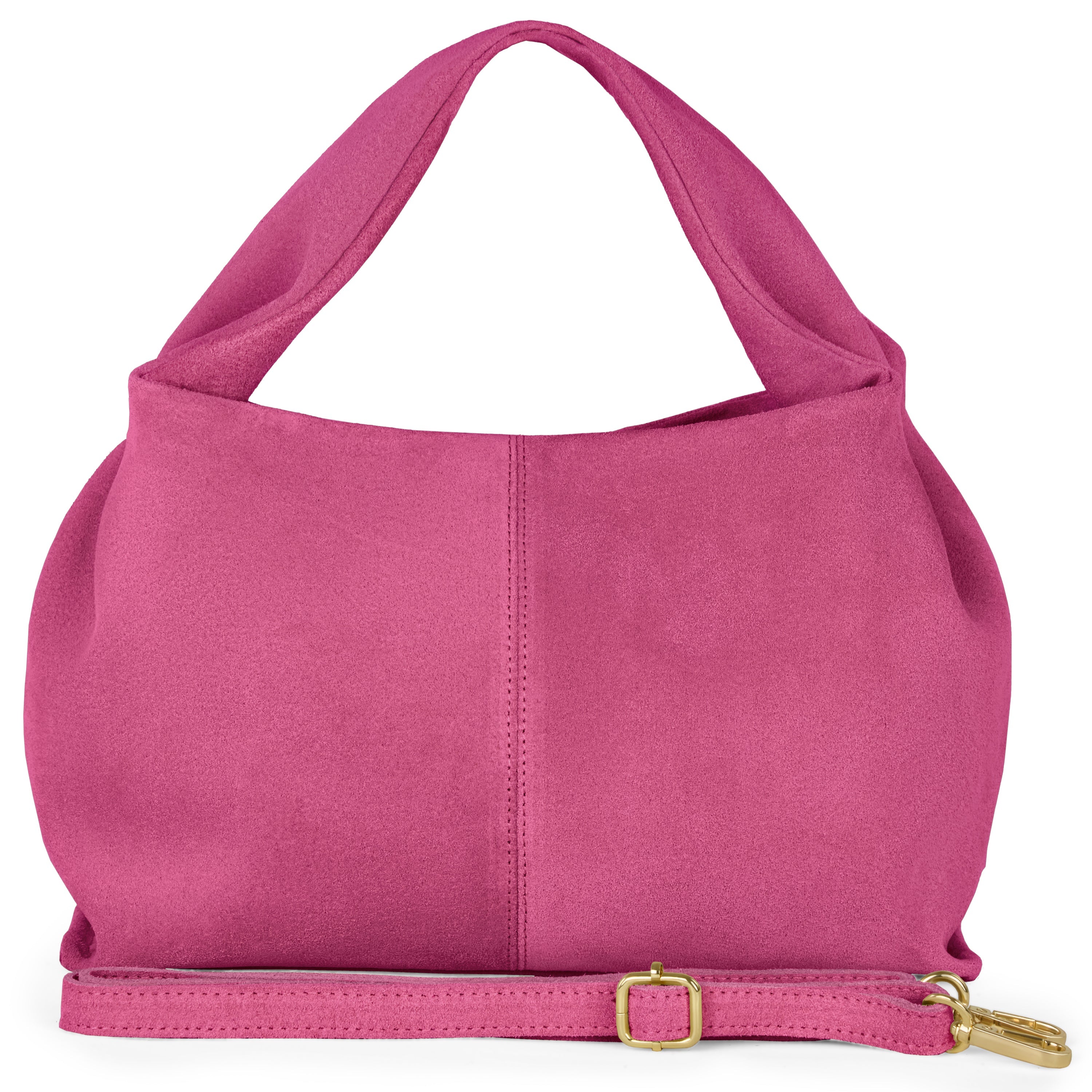 Italian Genuine Suede Shoulder Bag with Twisted Top Handle