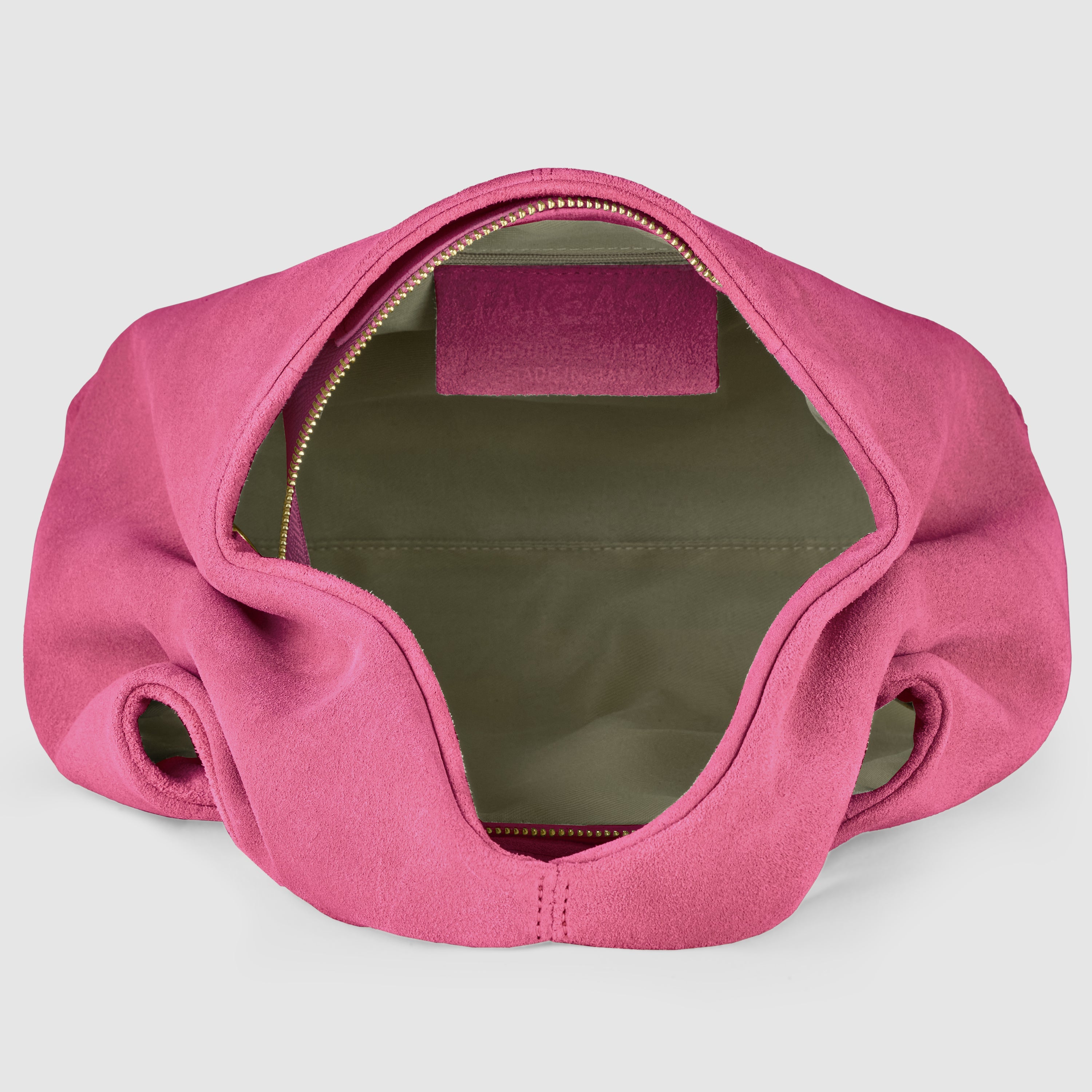 Italian Genuine Suede Shoulder Bag with Twisted Top Handle