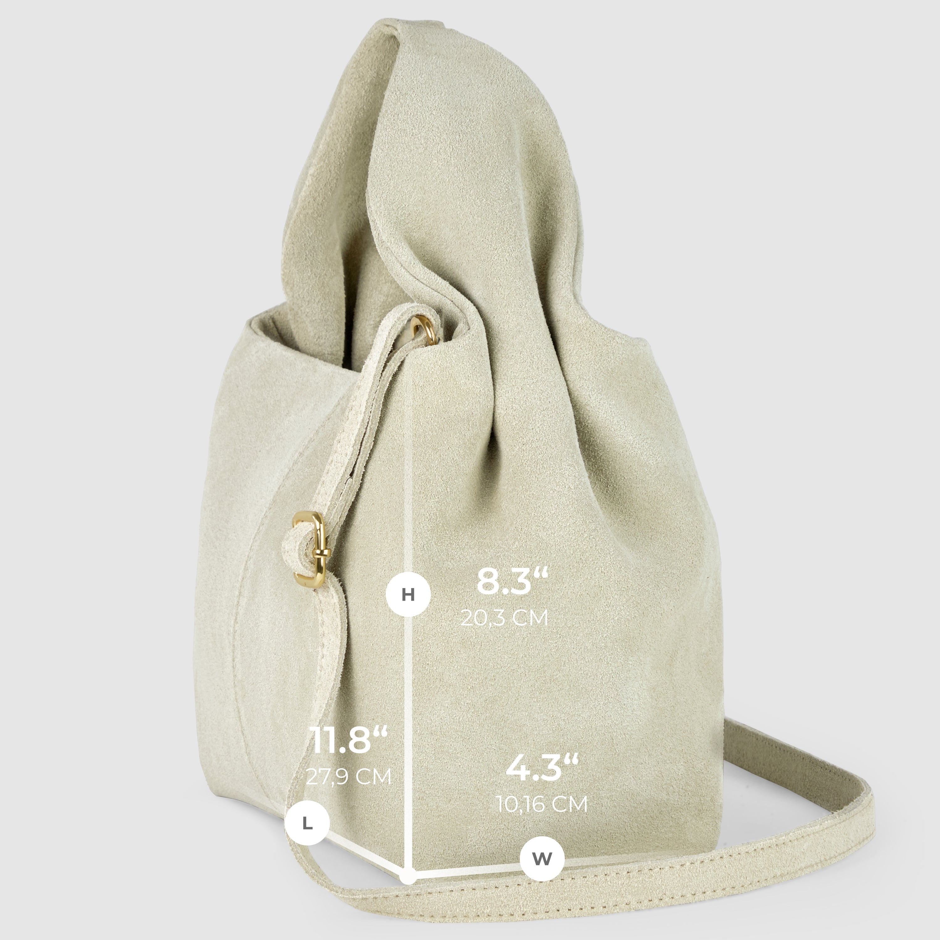 Italian Genuine Suede Shoulder Bag with Twisted Top Handle