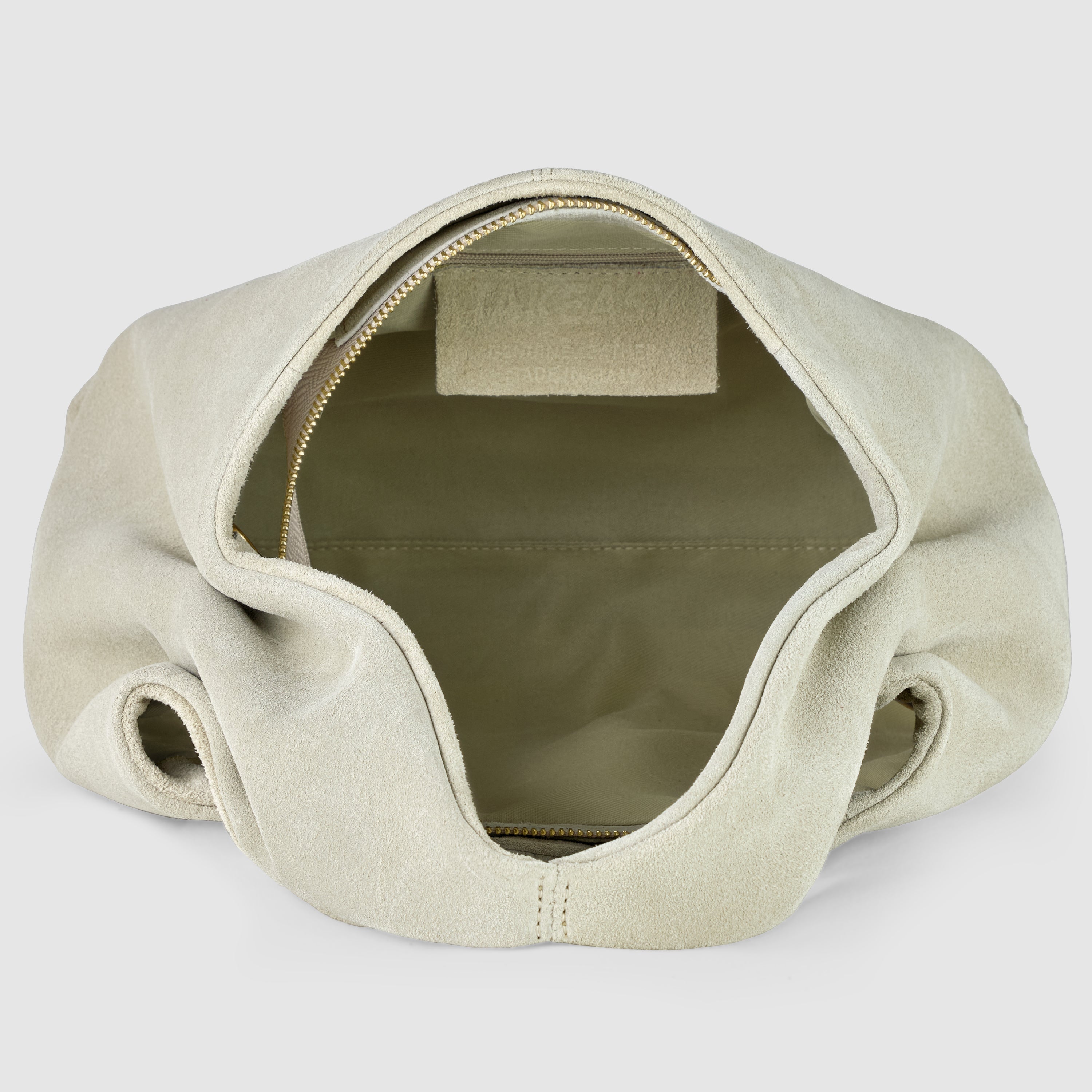 Italian Genuine Suede Shoulder Bag with Twisted Top Handle