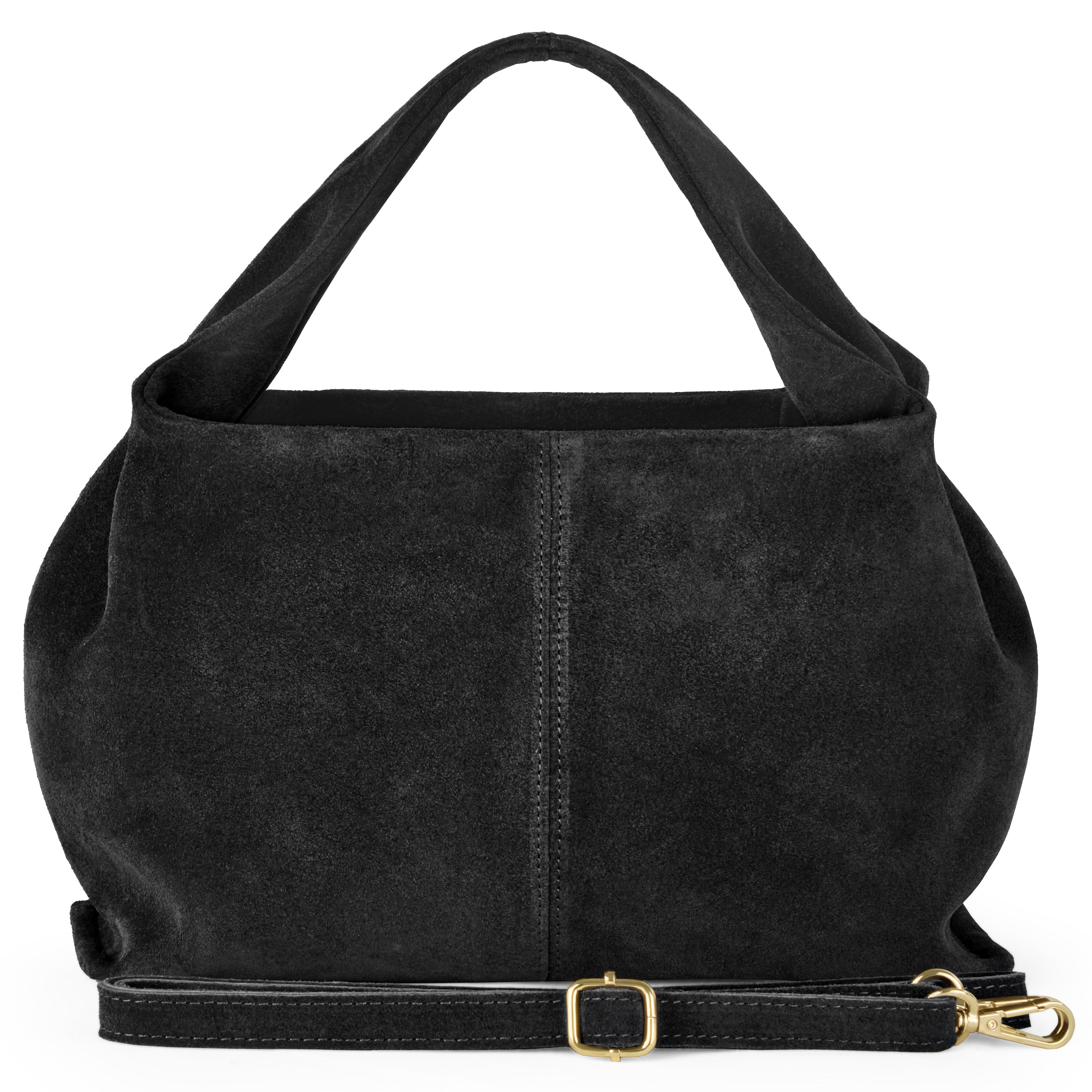 Italian Genuine Suede Shoulder Bag with Twisted Top Handle