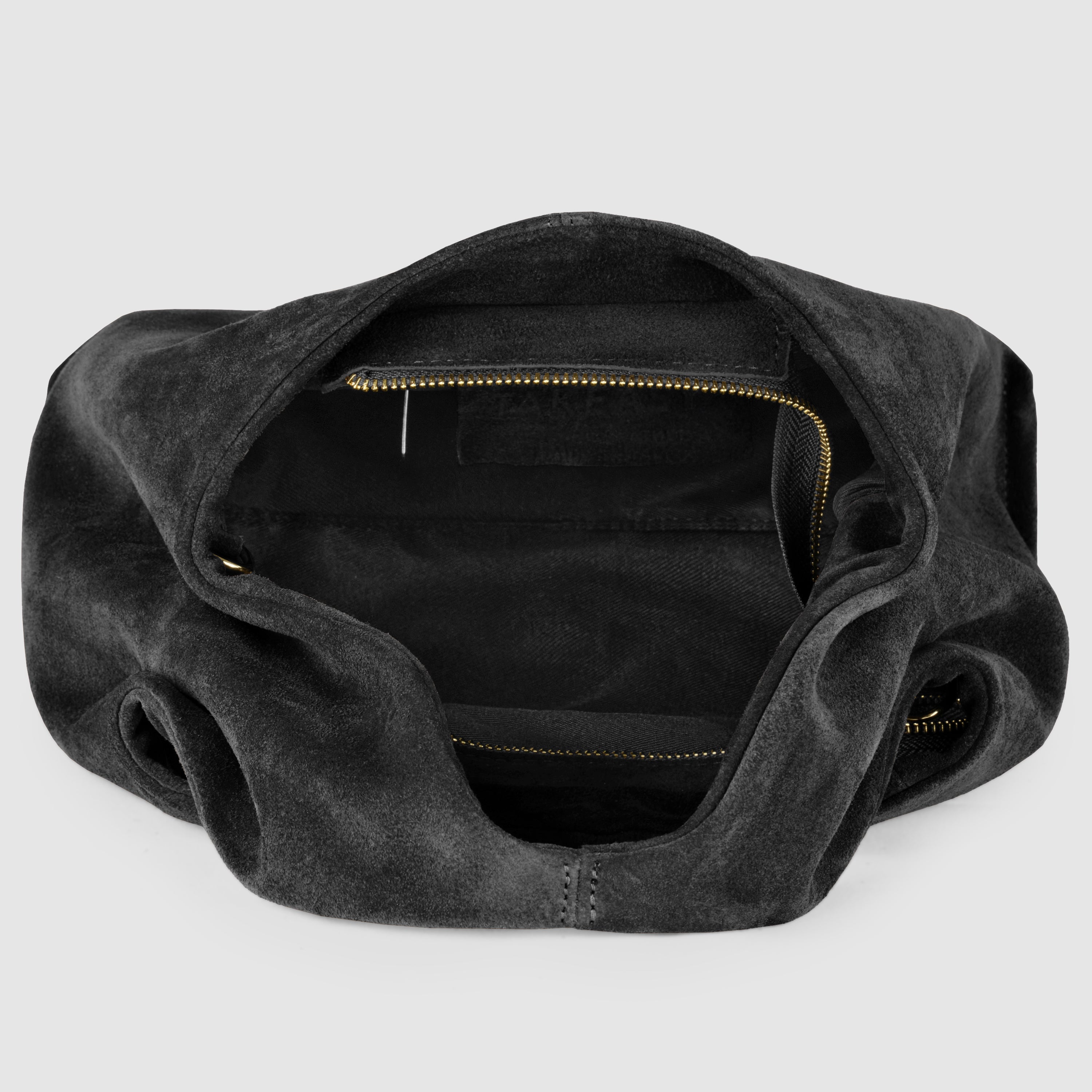 Italian Genuine Suede Shoulder Bag with Twisted Top Handle