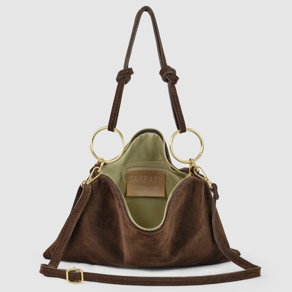 Italian Genuine Suede Leather Shoulder Bag