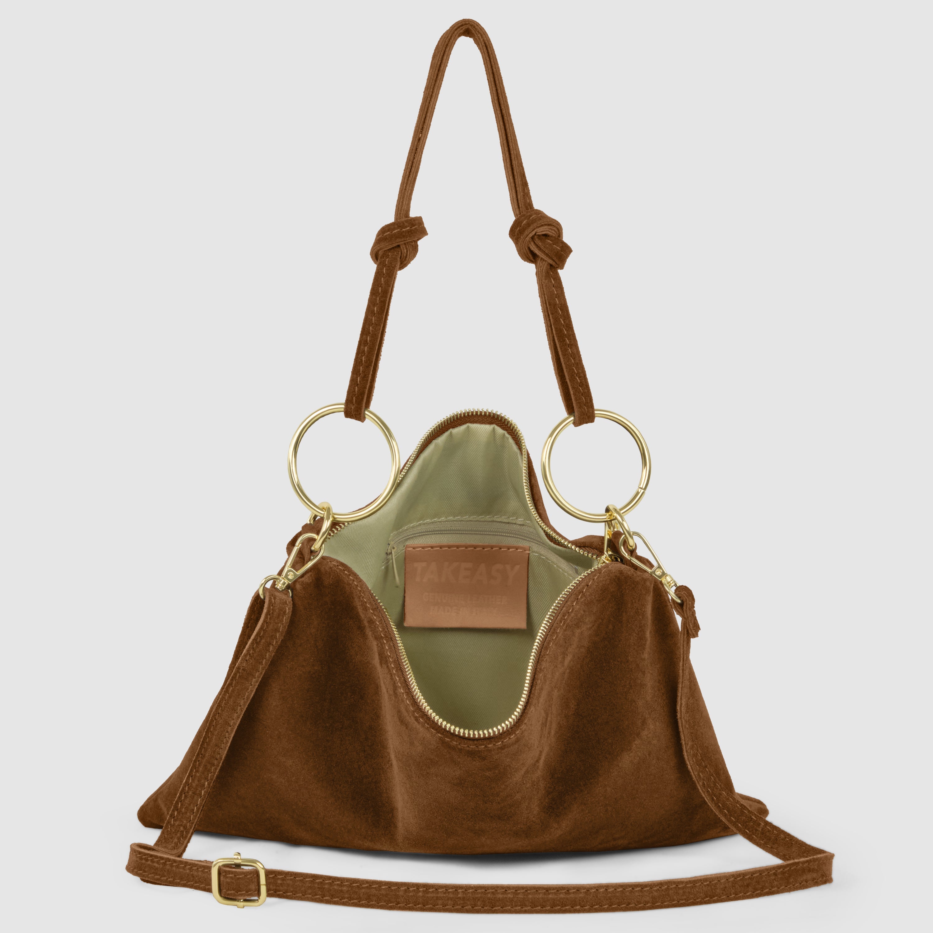 Italian Genuine Suede Leather Shoulder Bag