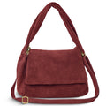 Italian Genuine Suede Top-Handle Bag with Adjustable Strap