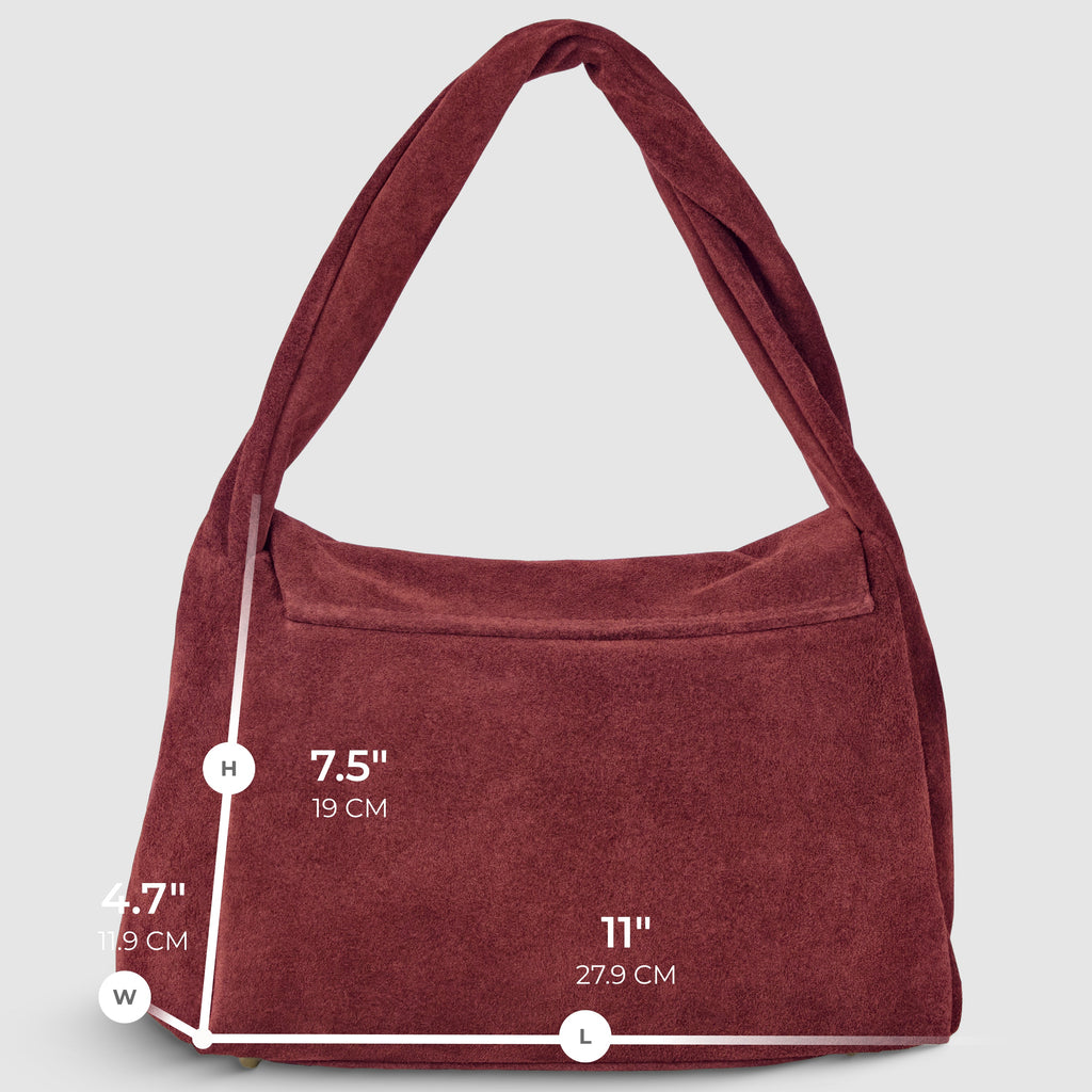 Italian Genuine Suede Top-Handle Bag with Adjustable Strap