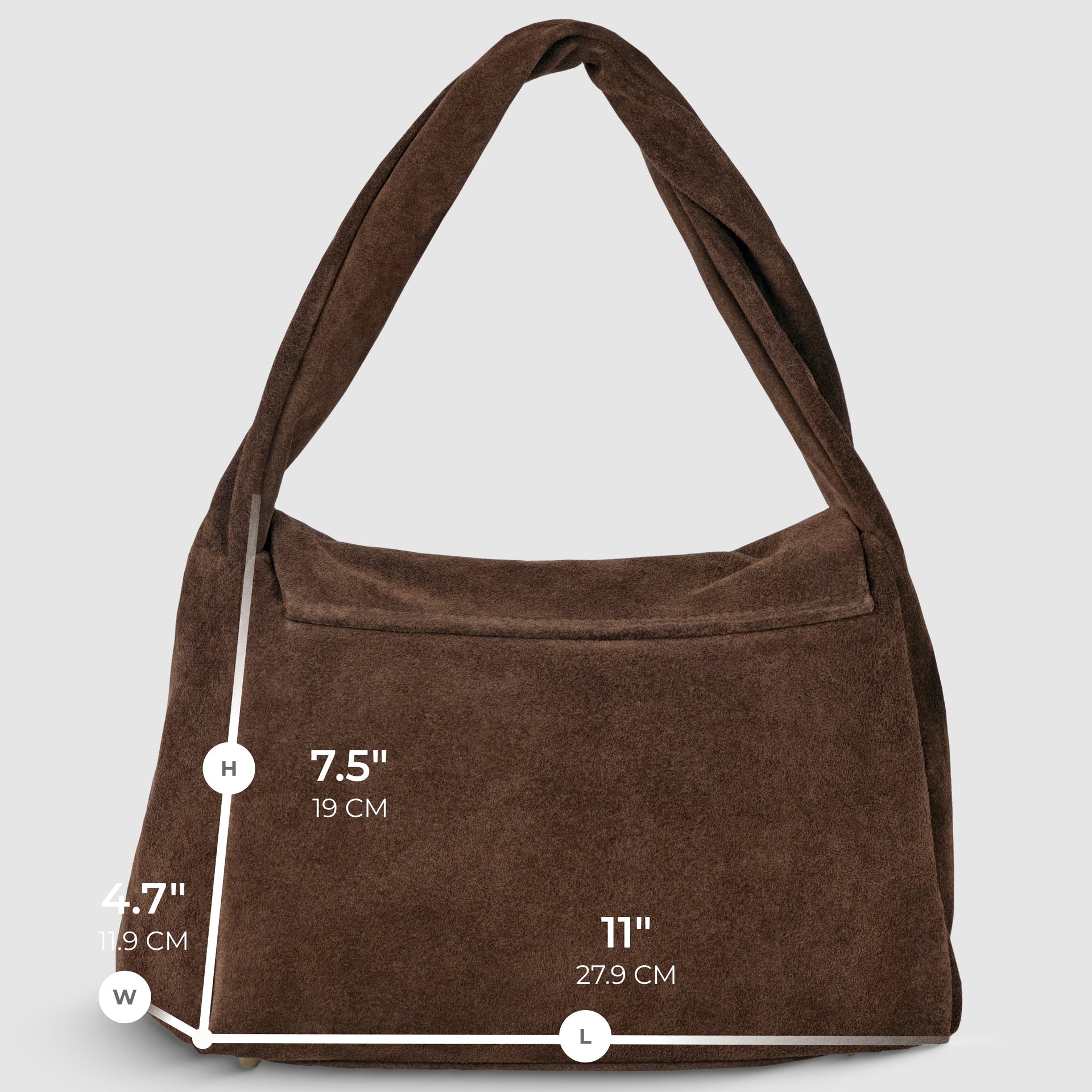 Italian Genuine Suede Top-Handle Bag with Adjustable Strap